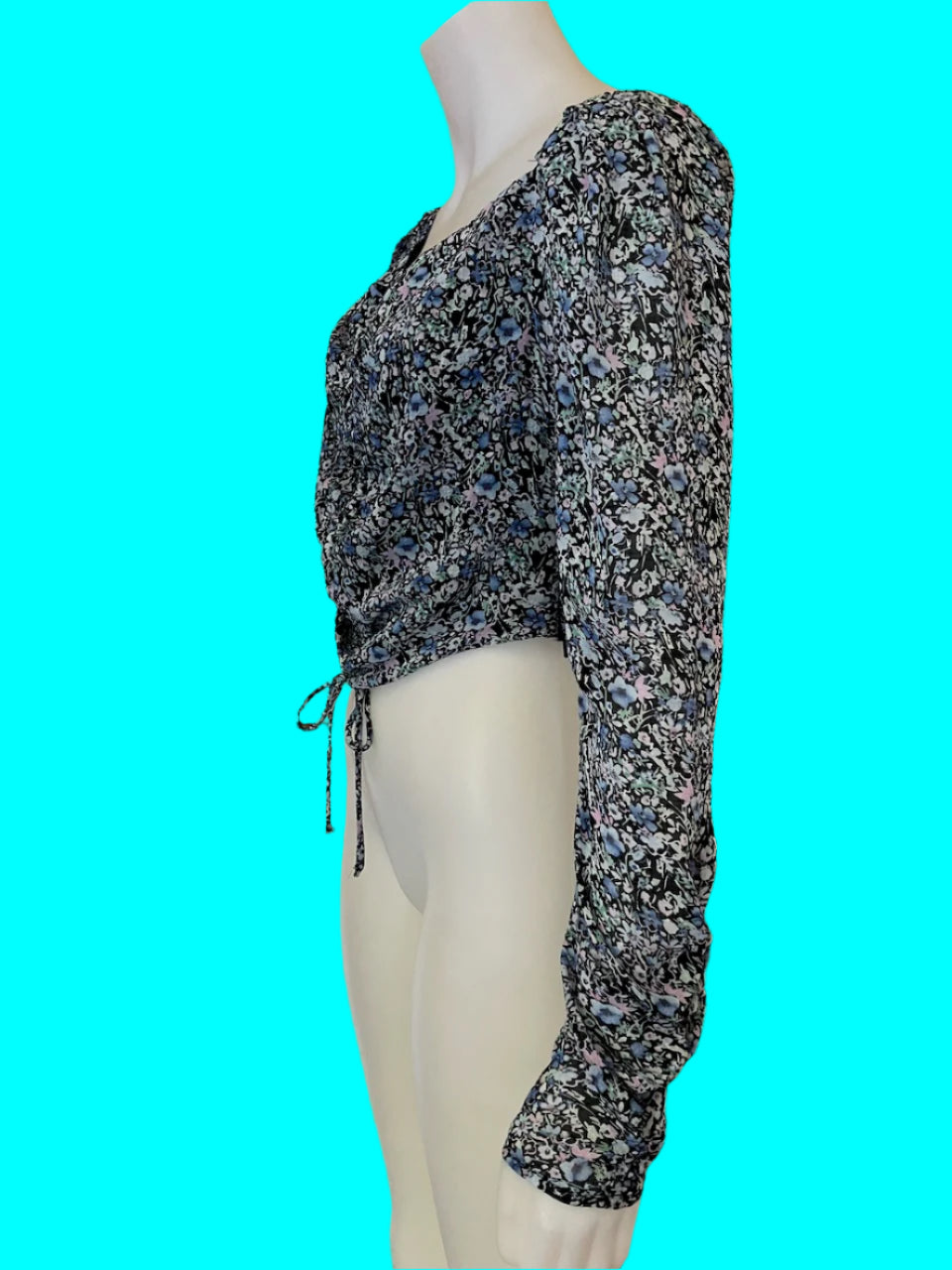 RUBY - Sheer Floral Crop Top - Size: 10
