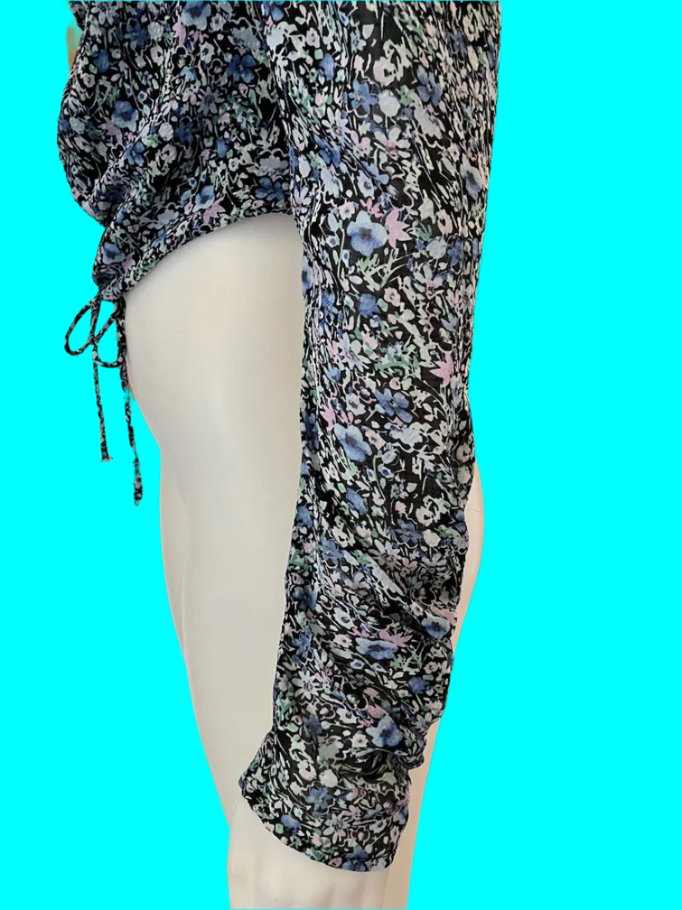 RUBY - Sheer Floral Crop Top - Size: 10
