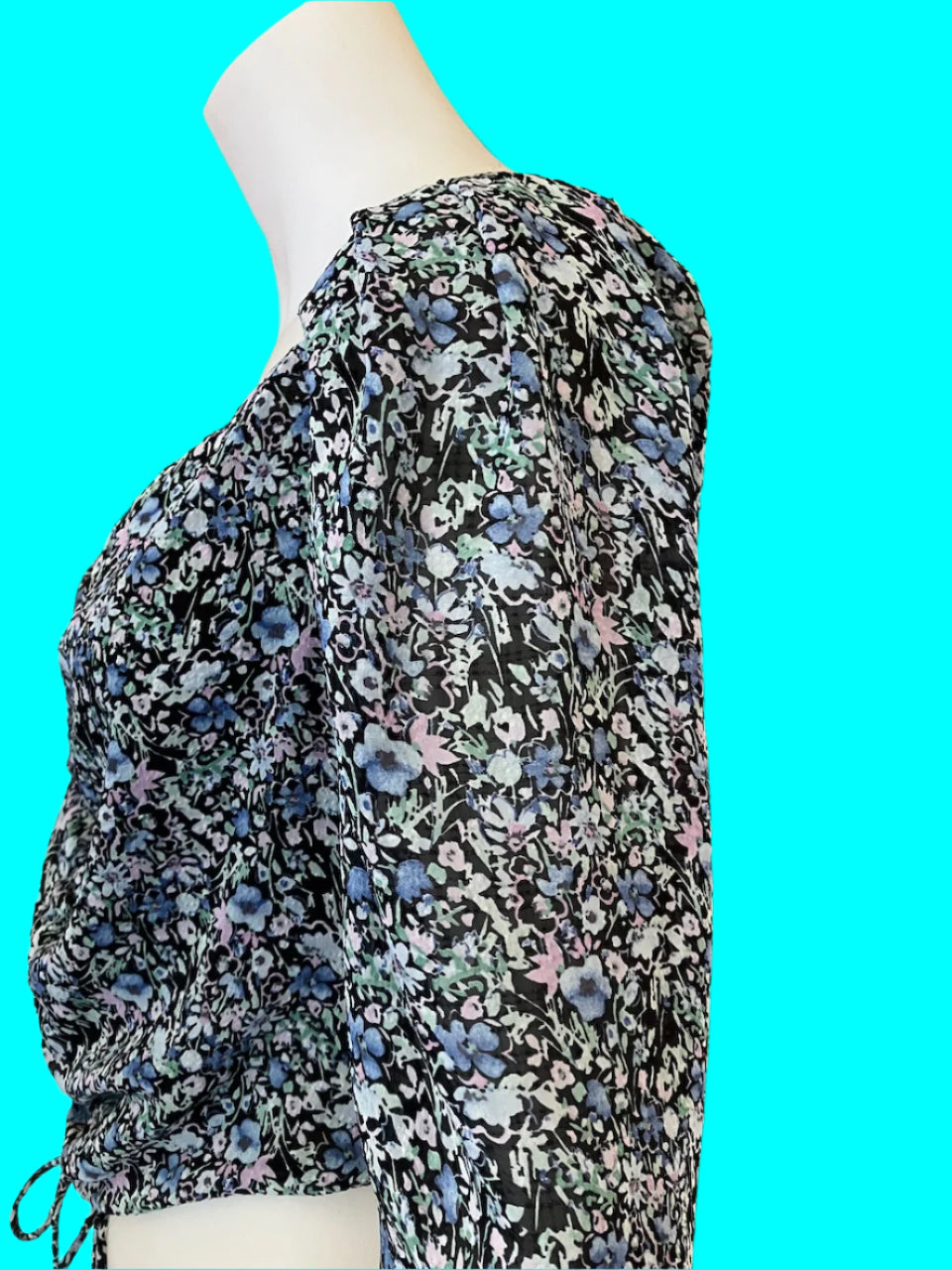 RUBY - Sheer Floral Crop Top - Size: 10