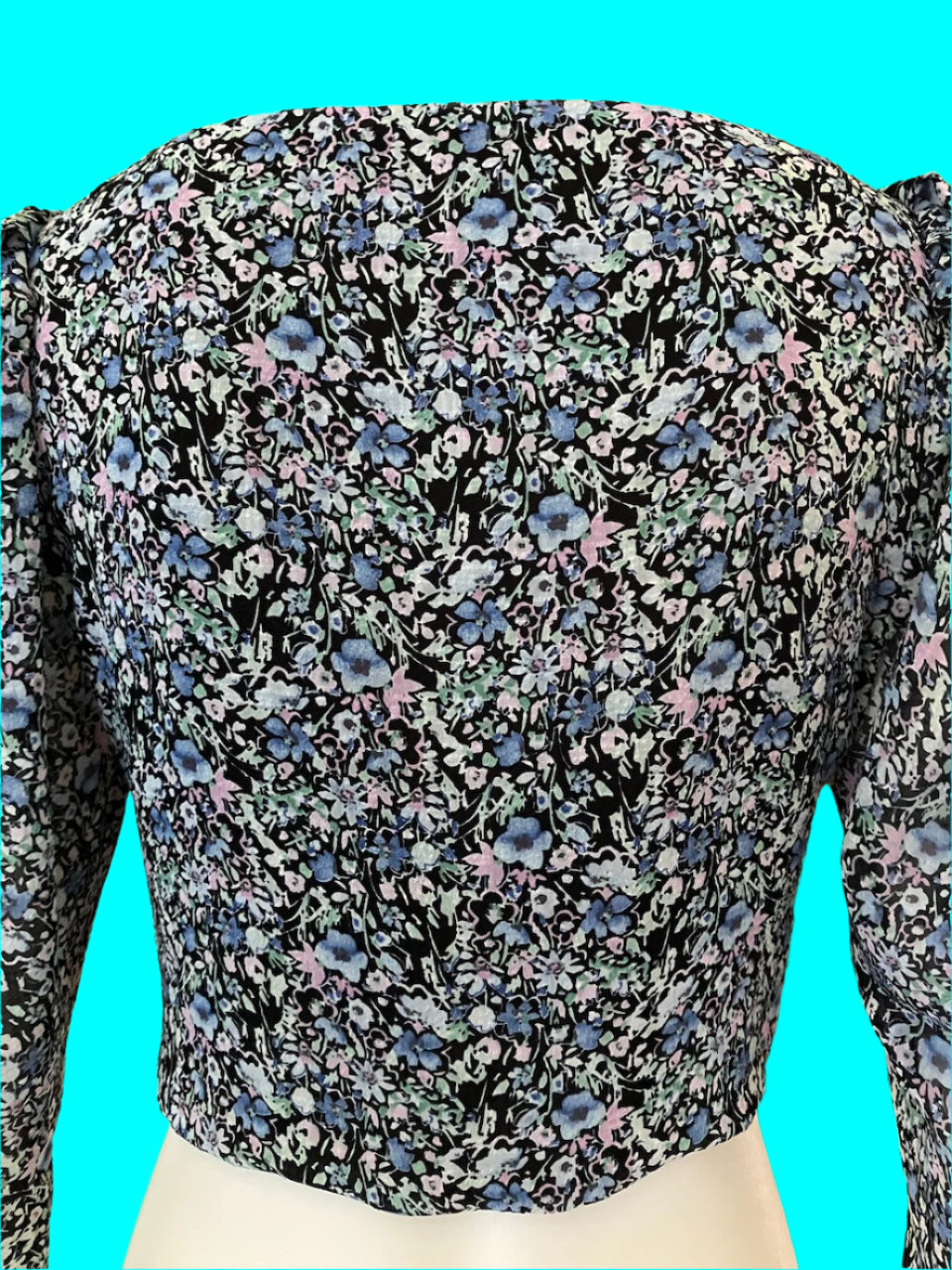 RUBY - Sheer Floral Crop Top - Size: 10
