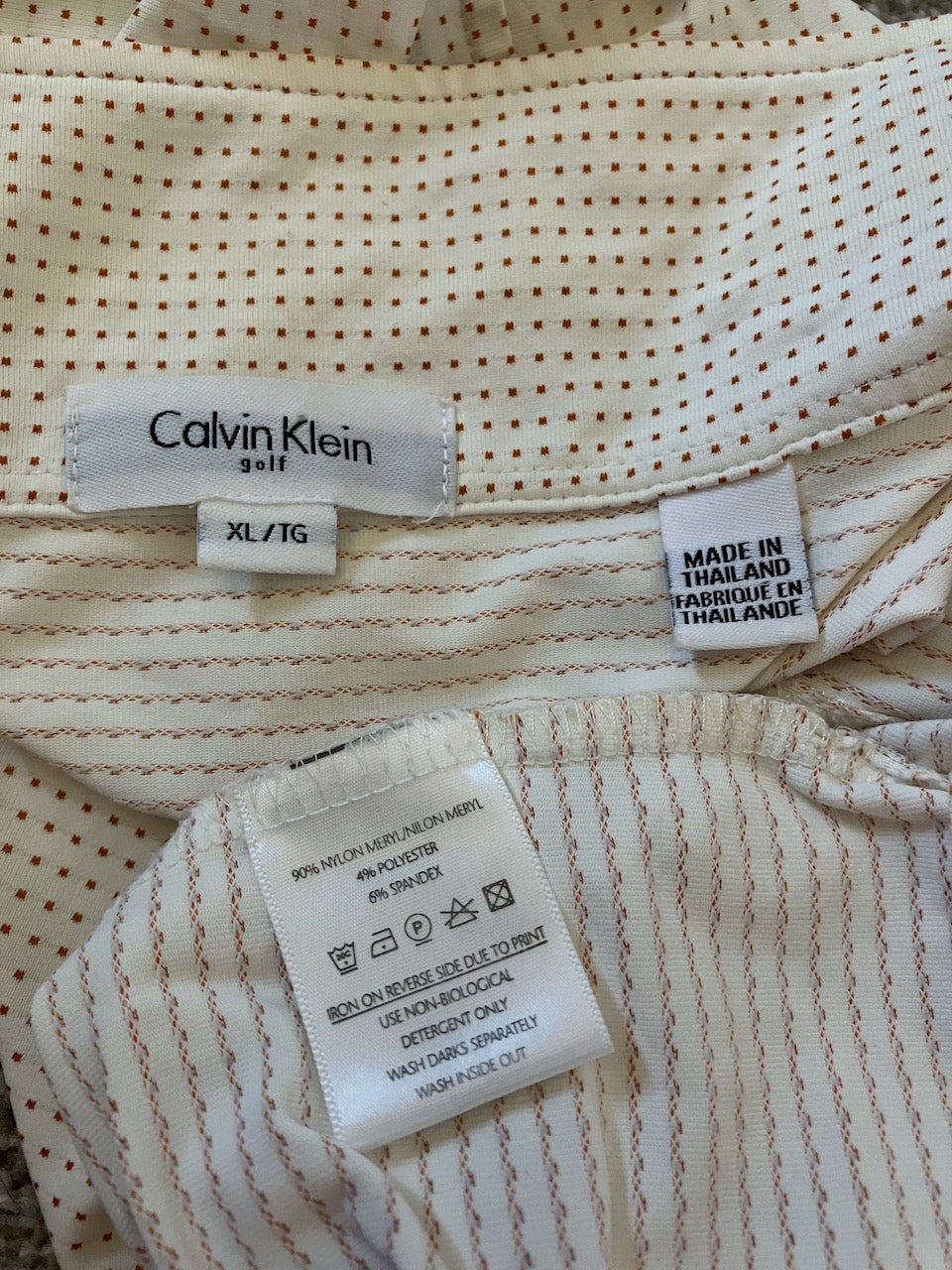 Calvin Klein - Summer Golf Top With Subtle Pattern - Size: XL