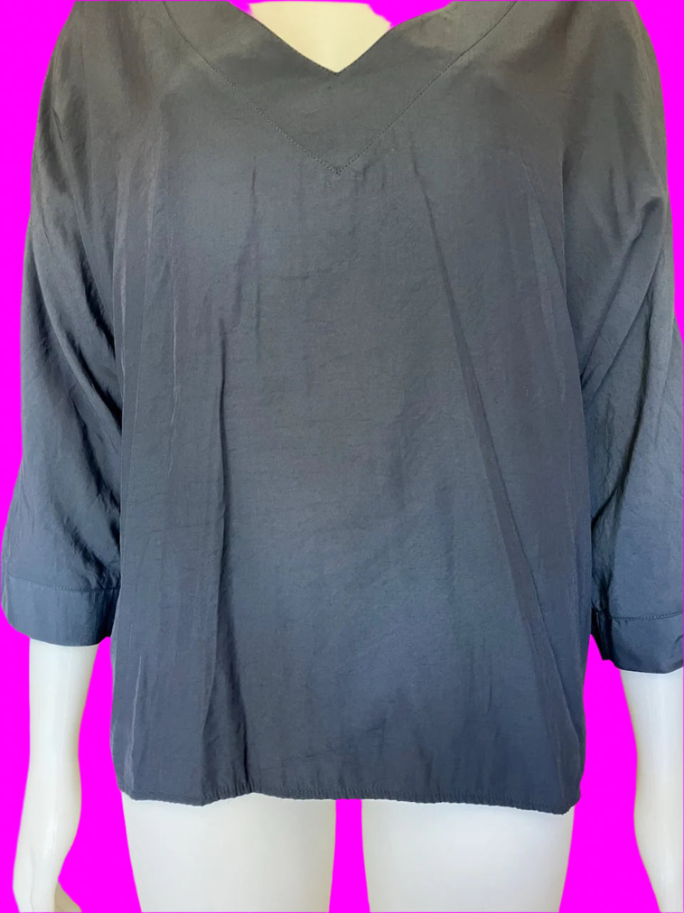 Loaf & Coco - NZ Made - Lightweight Blue/Grey Top - Size: 12