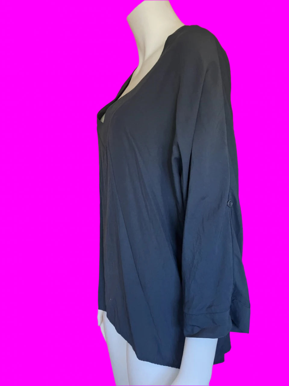 Loaf & Coco - NZ Made - Lightweight Blue/Grey Top - Size: 12