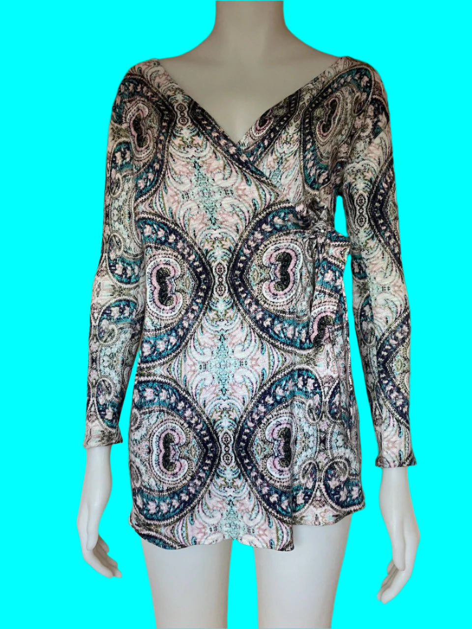 Ruby - Paisley Print Wrap Dress - Size: 6