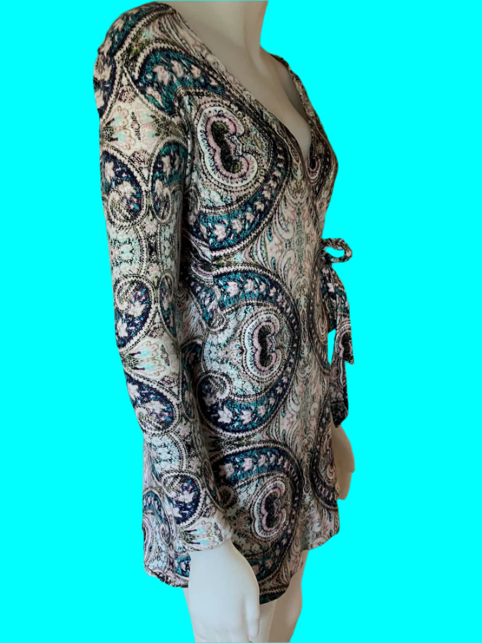 Ruby - Paisley Print Wrap Dress - Size: 6