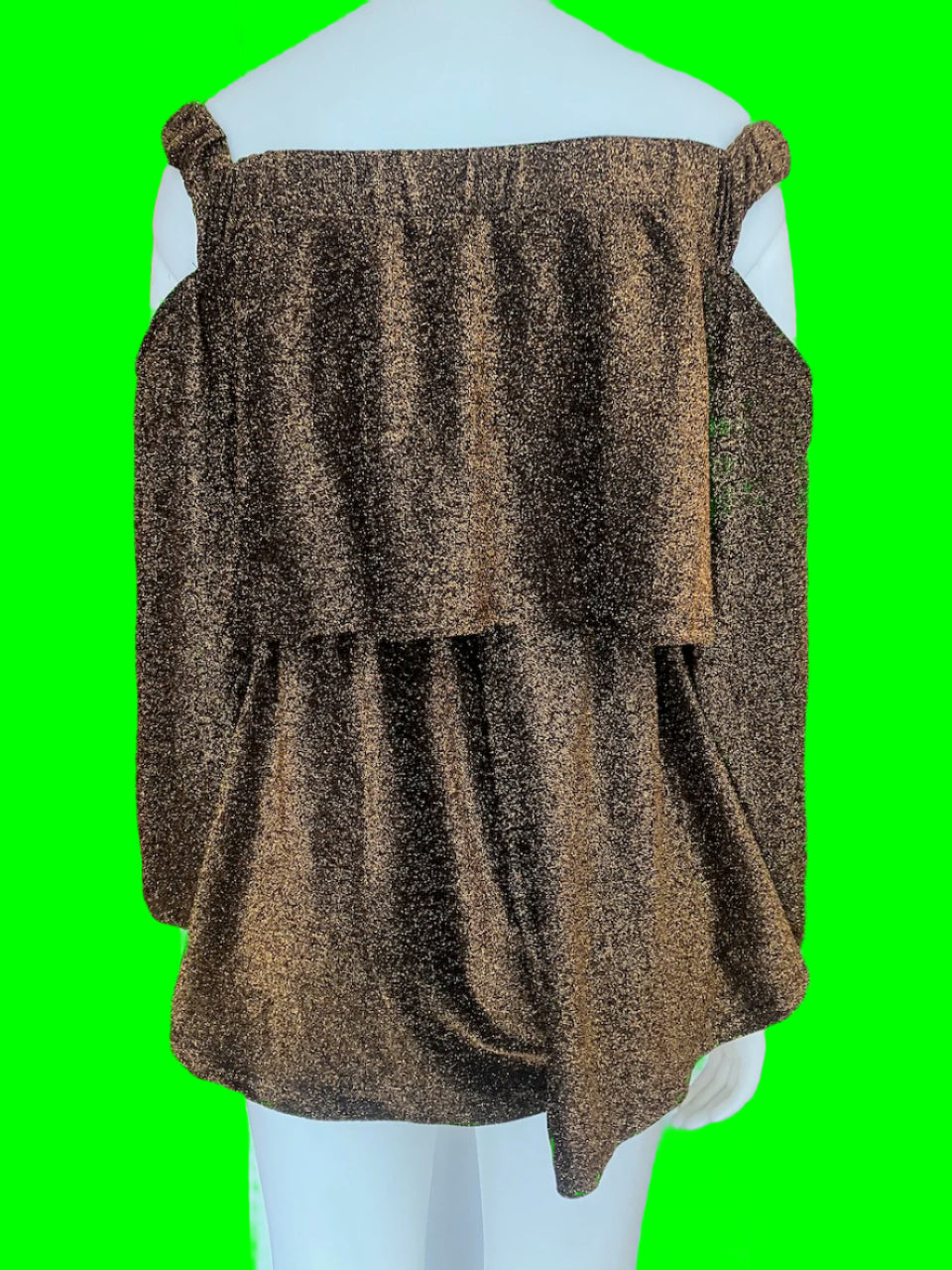 BRAND NEW - Indikah by Angel Biba - Gold Cold Shoulder Top - Size: 6