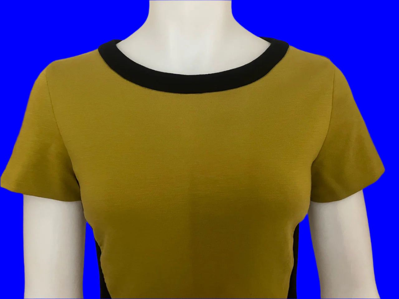 Veronika Maine - Green & Black Peplum Top - Size: 10