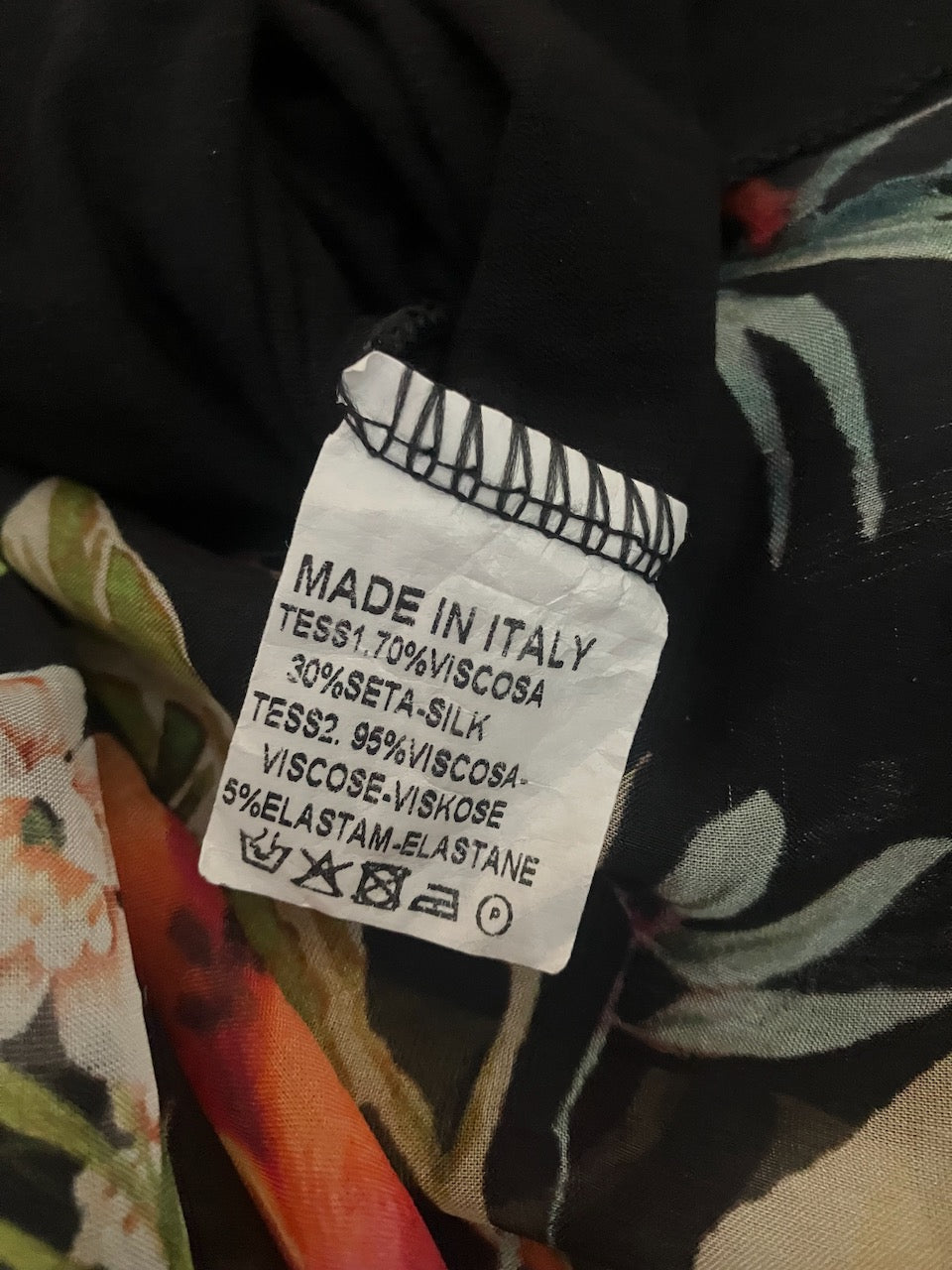 Beautiful Silk & Viscose Floral Top - Made in Italy - Size: S