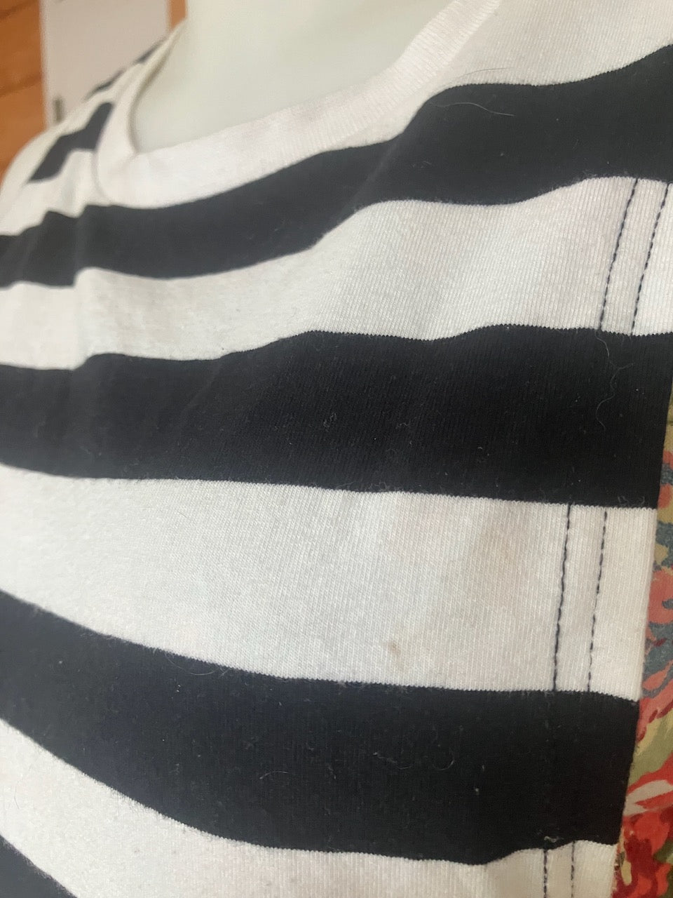 Addison - Maternity & Breastfeeding Dress - Stripes & Flowers - Size: 10