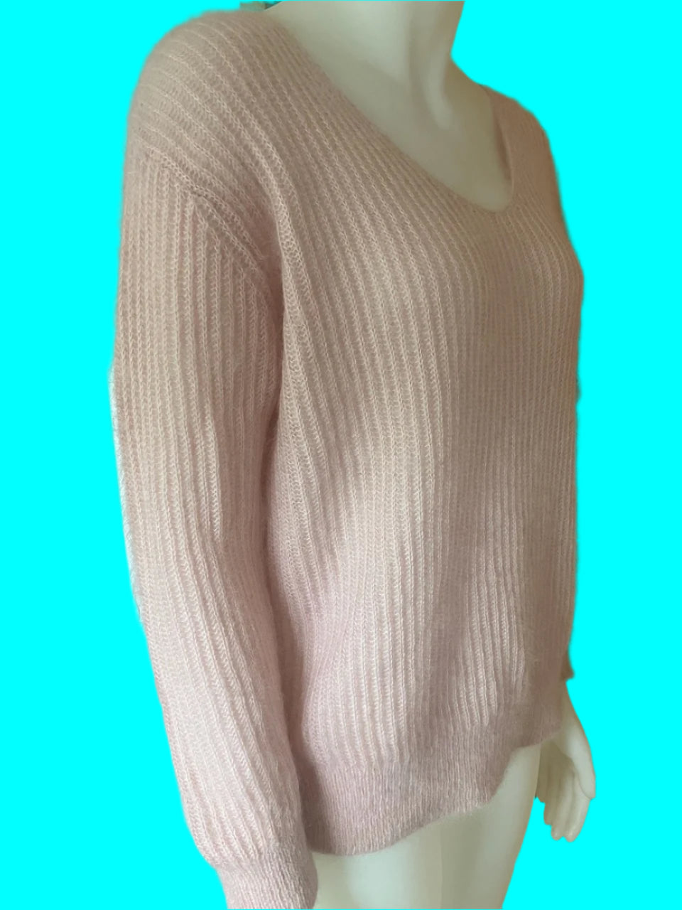Baby Pink Mohair and Wool Jumper - Size: S