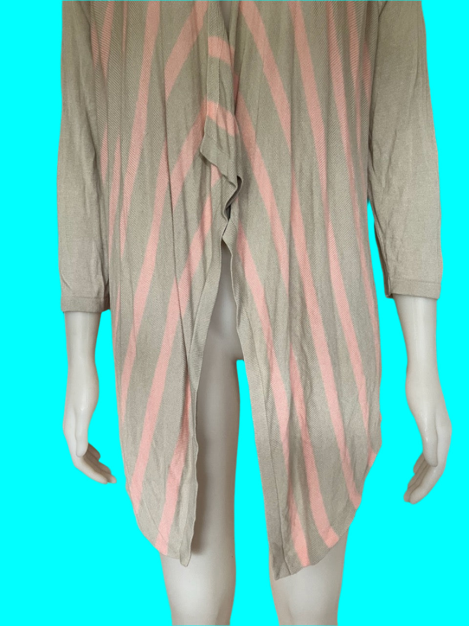 Loobies Story - Pink and Grey Cotton Cardigan - Size: S