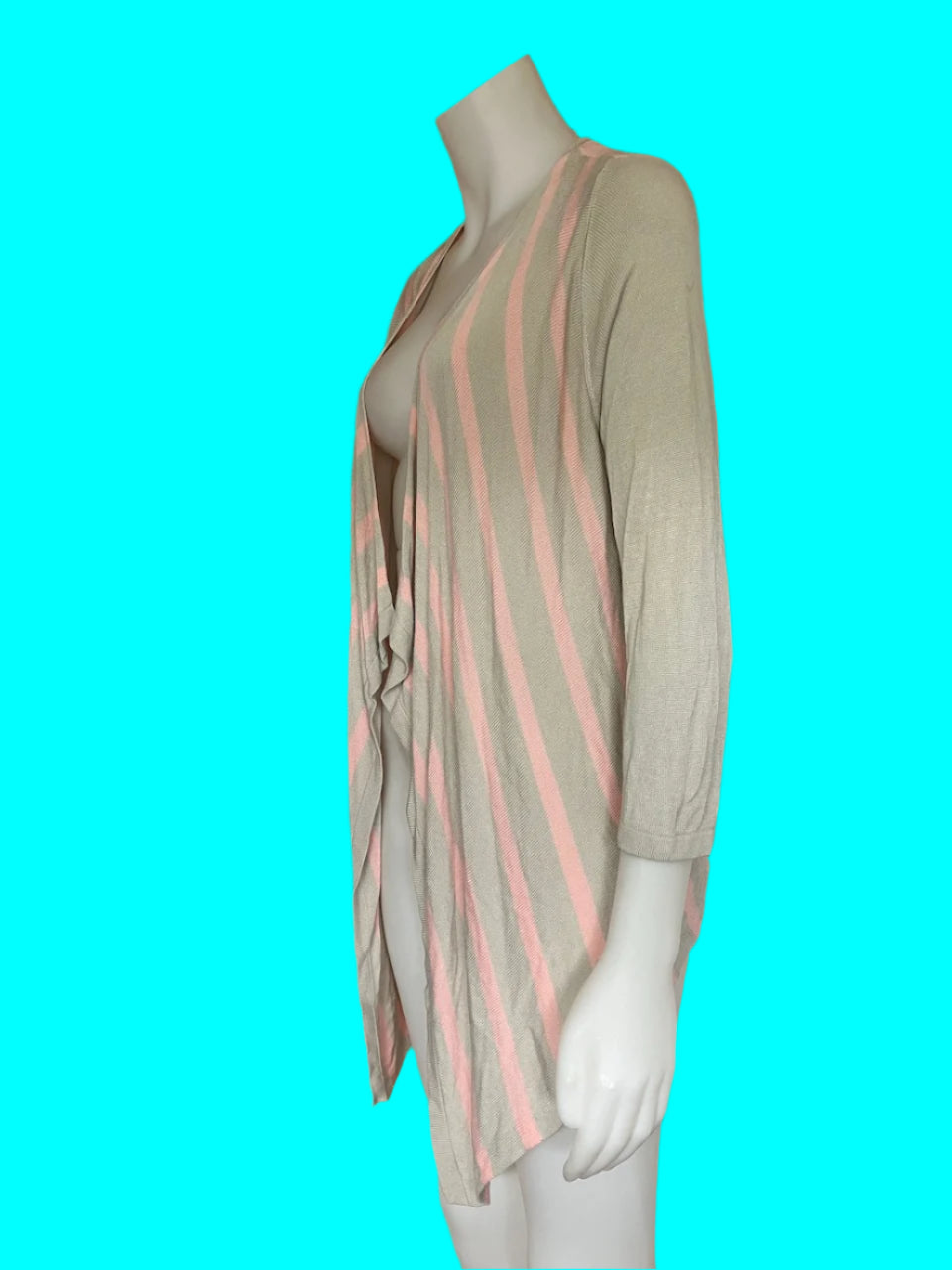 Loobies Story - Pink and Grey Cotton Cardigan - Size: S