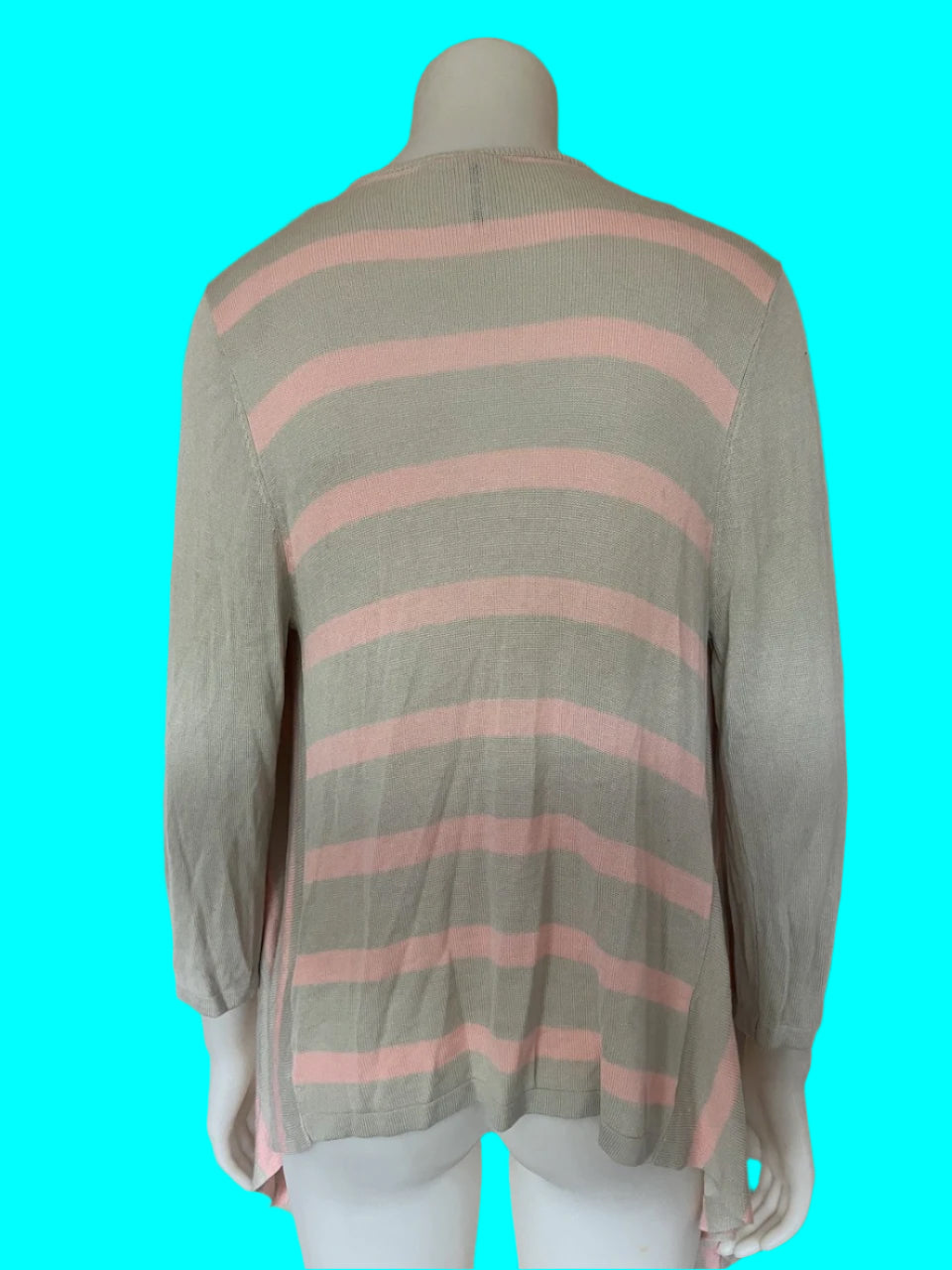 Loobies Story - Pink and Grey Cotton Cardigan - Size: S