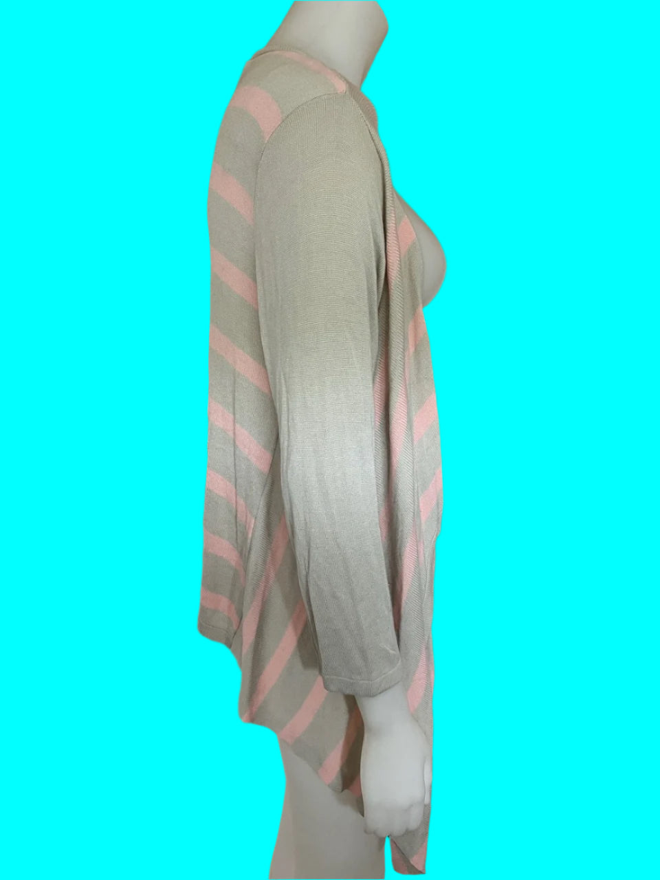 Loobies Story - Pink and Grey Cotton Cardigan - Size: S