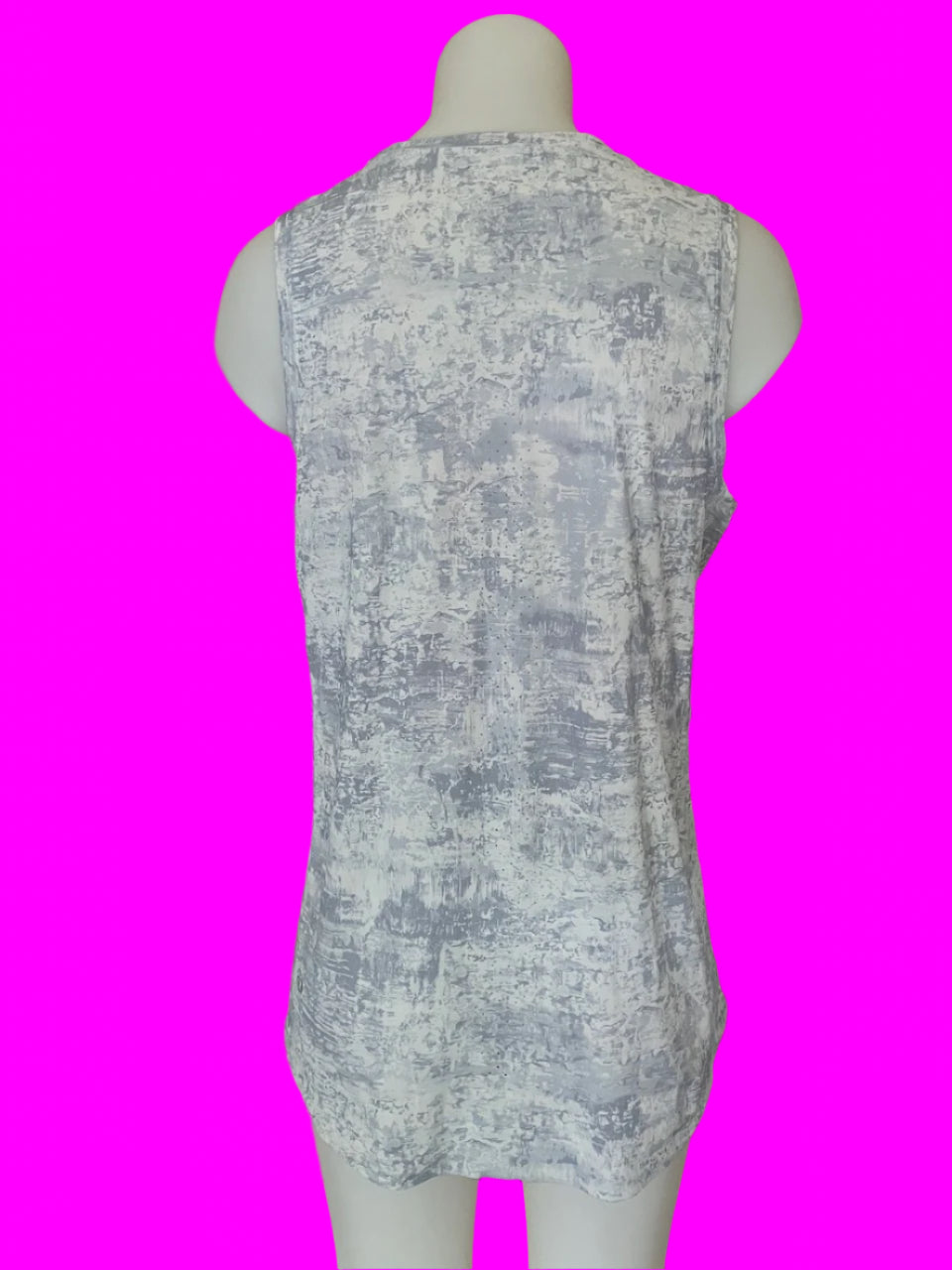 Lululemon - White & Grey Print Singlet - Size: L