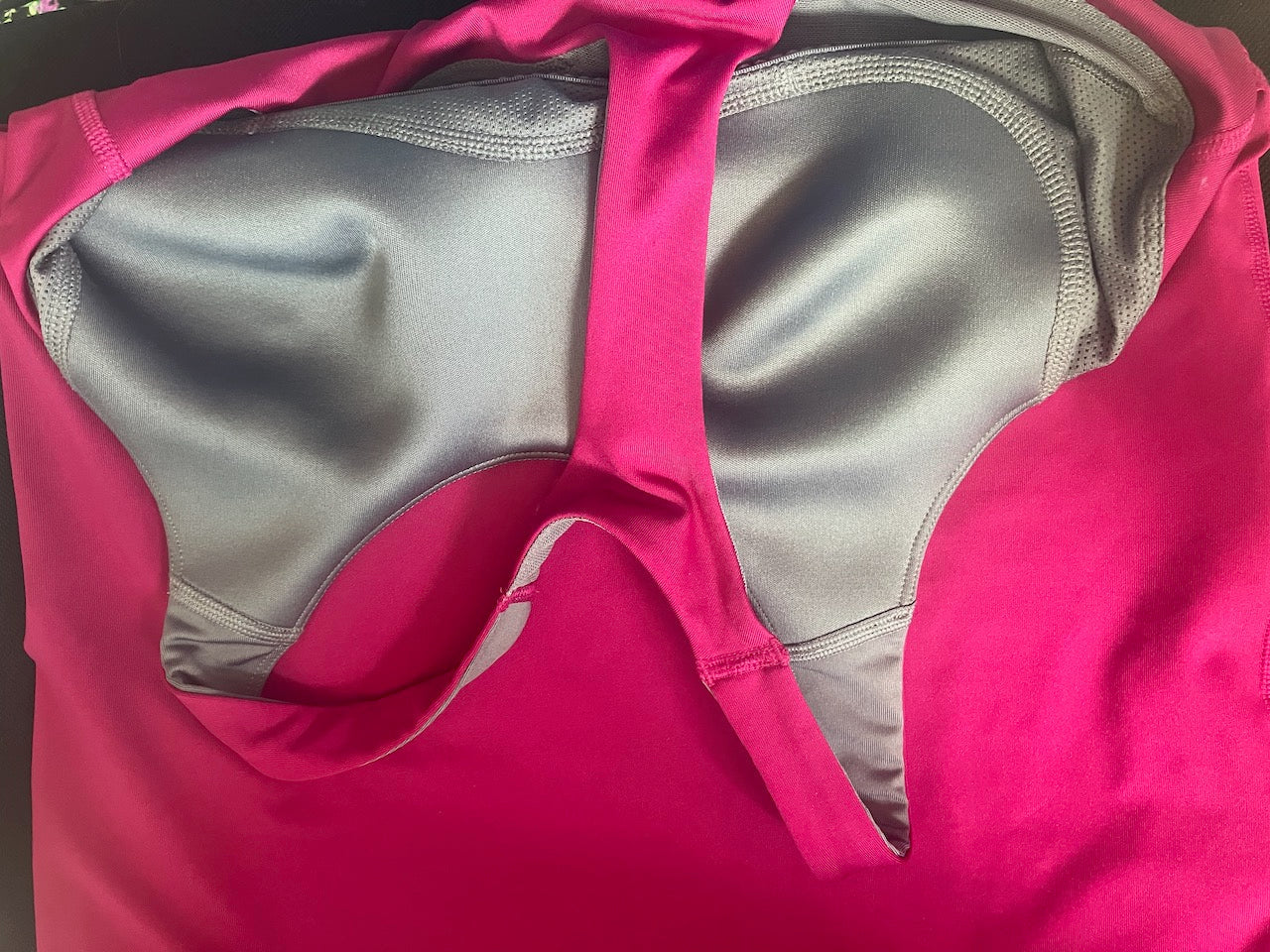 Nike - Dri-Fit Singlet With Inbuilt Crop - Dark Pink - Size: L