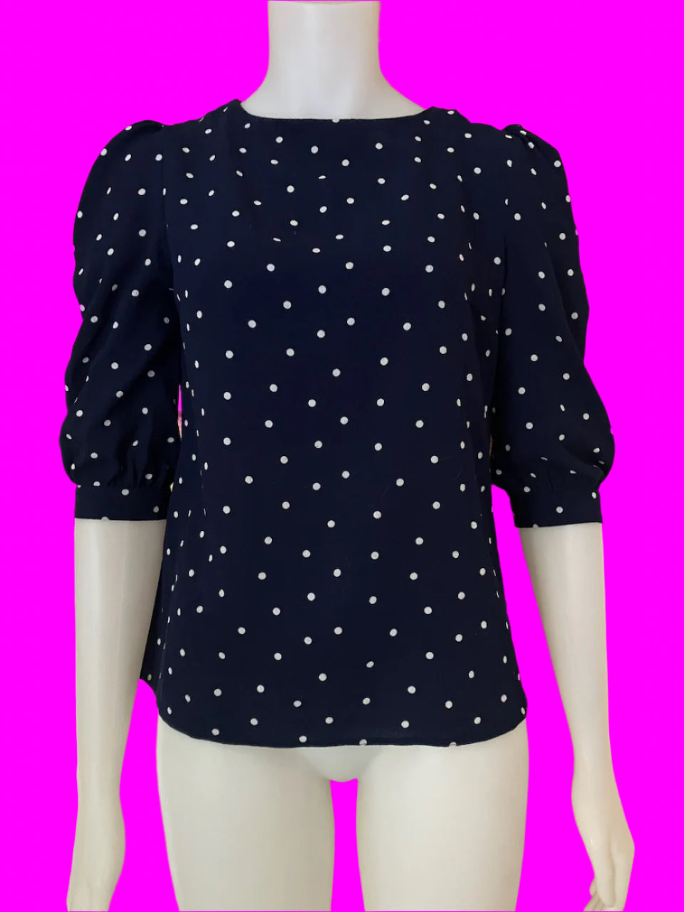 Dorothy Perkins - Navy Blue Top With Polka Dots