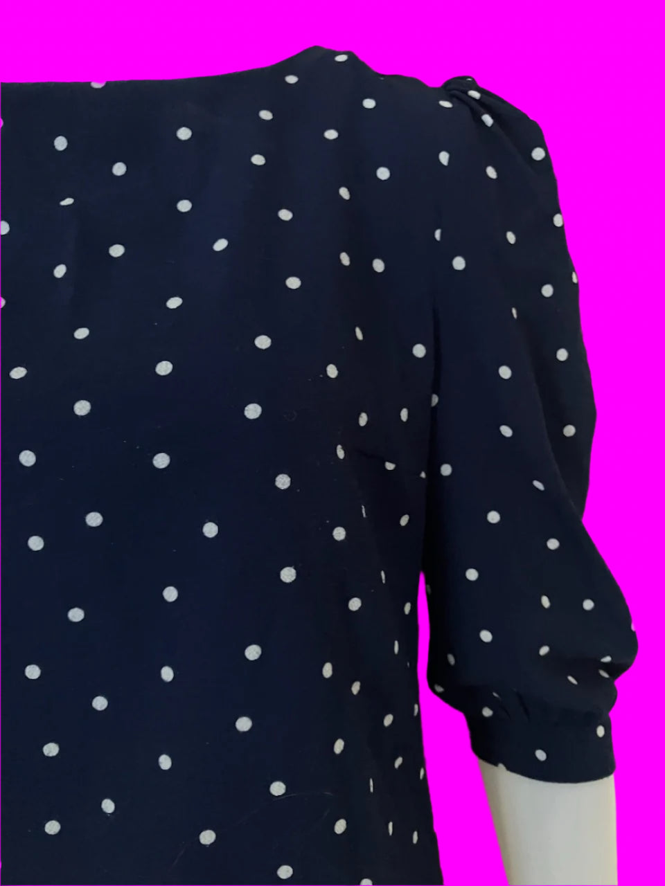 Dorothy Perkins - Navy Blue Top With Polka Dots