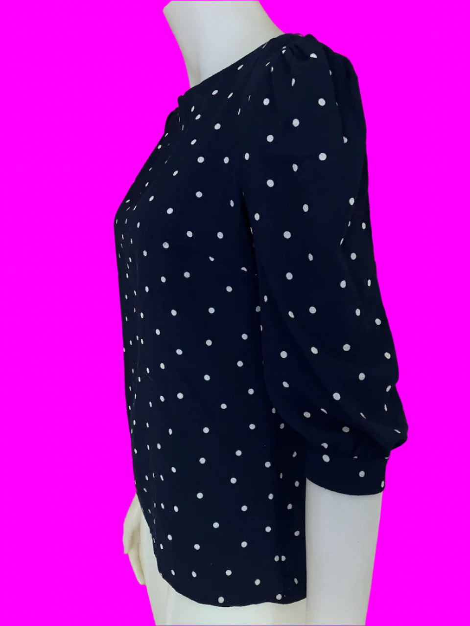 Dorothy Perkins - Navy Blue Top With Polka Dots