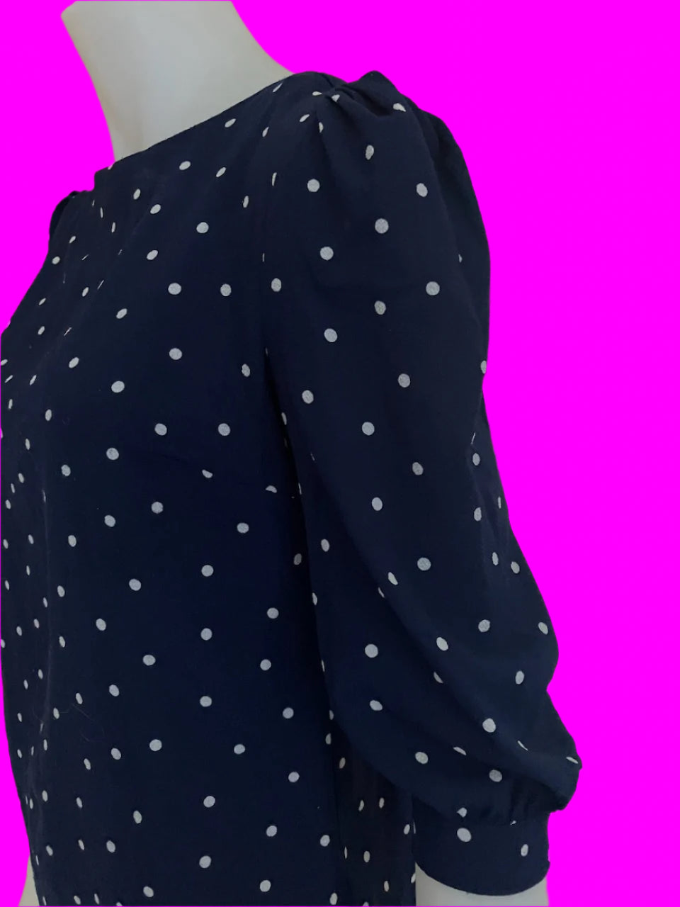 Dorothy Perkins - Navy Blue Top With Polka Dots