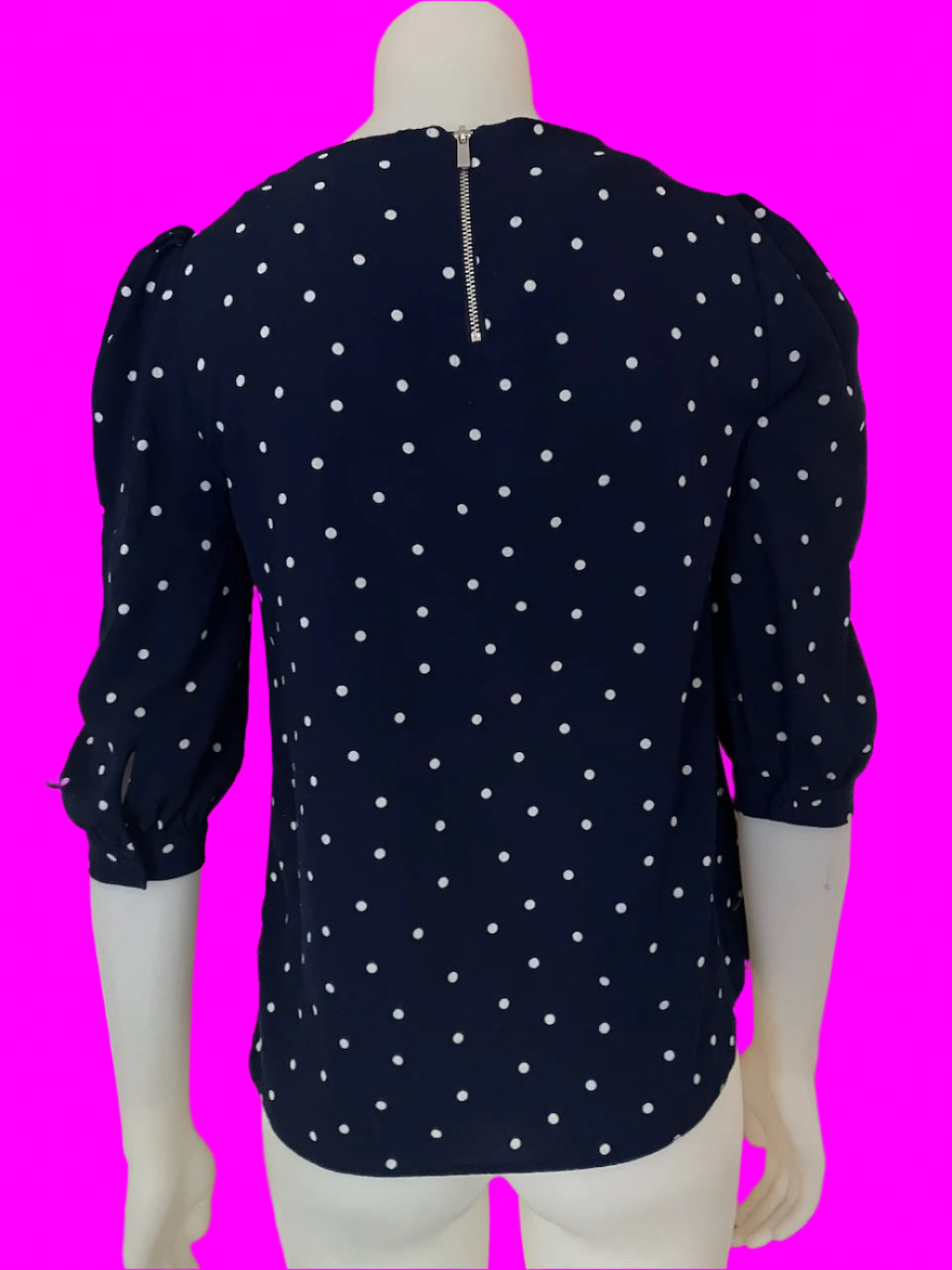 Dorothy Perkins - Navy Blue Top With Polka Dots