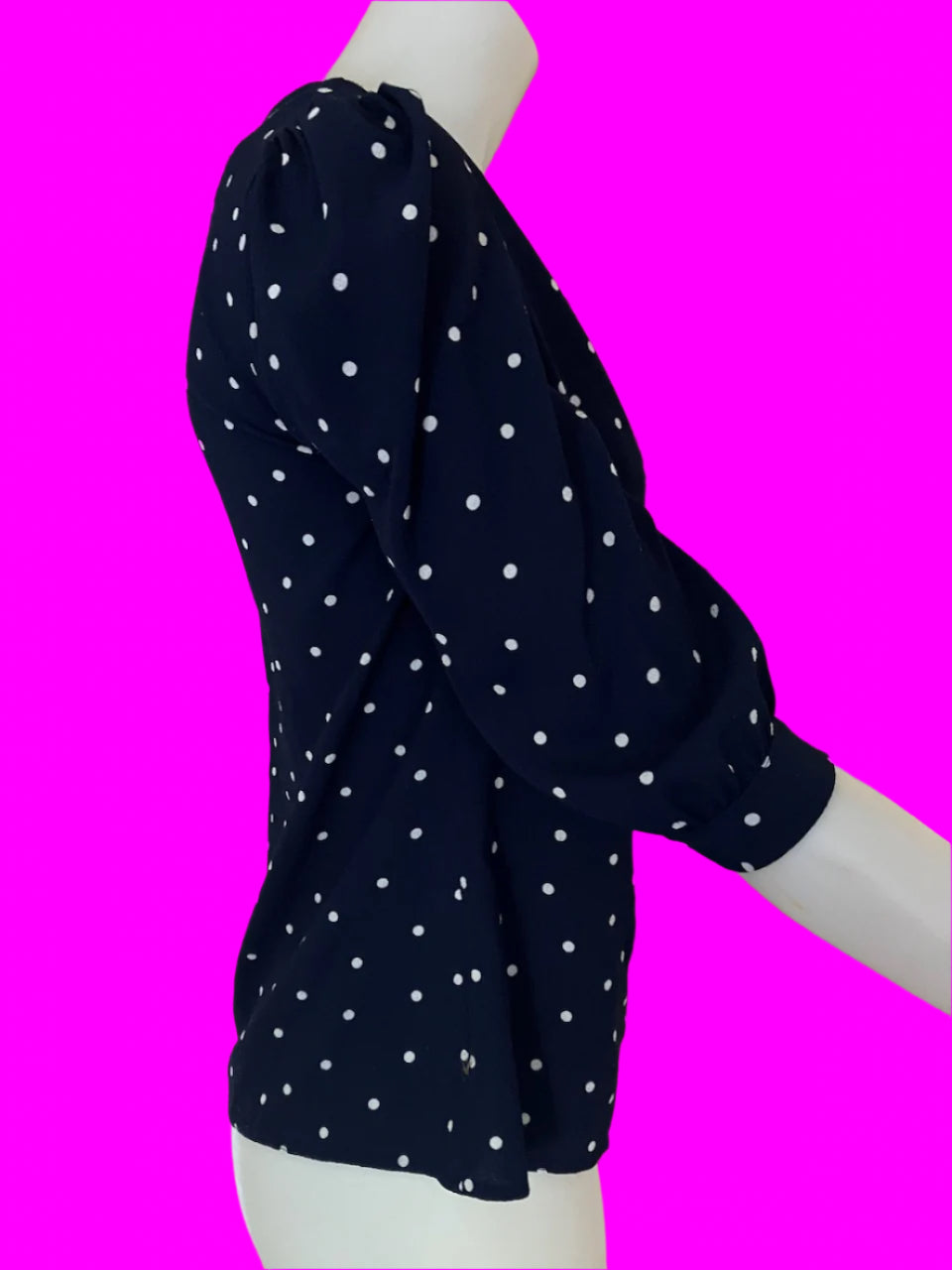 Dorothy Perkins - Navy Blue Top With Polka Dots