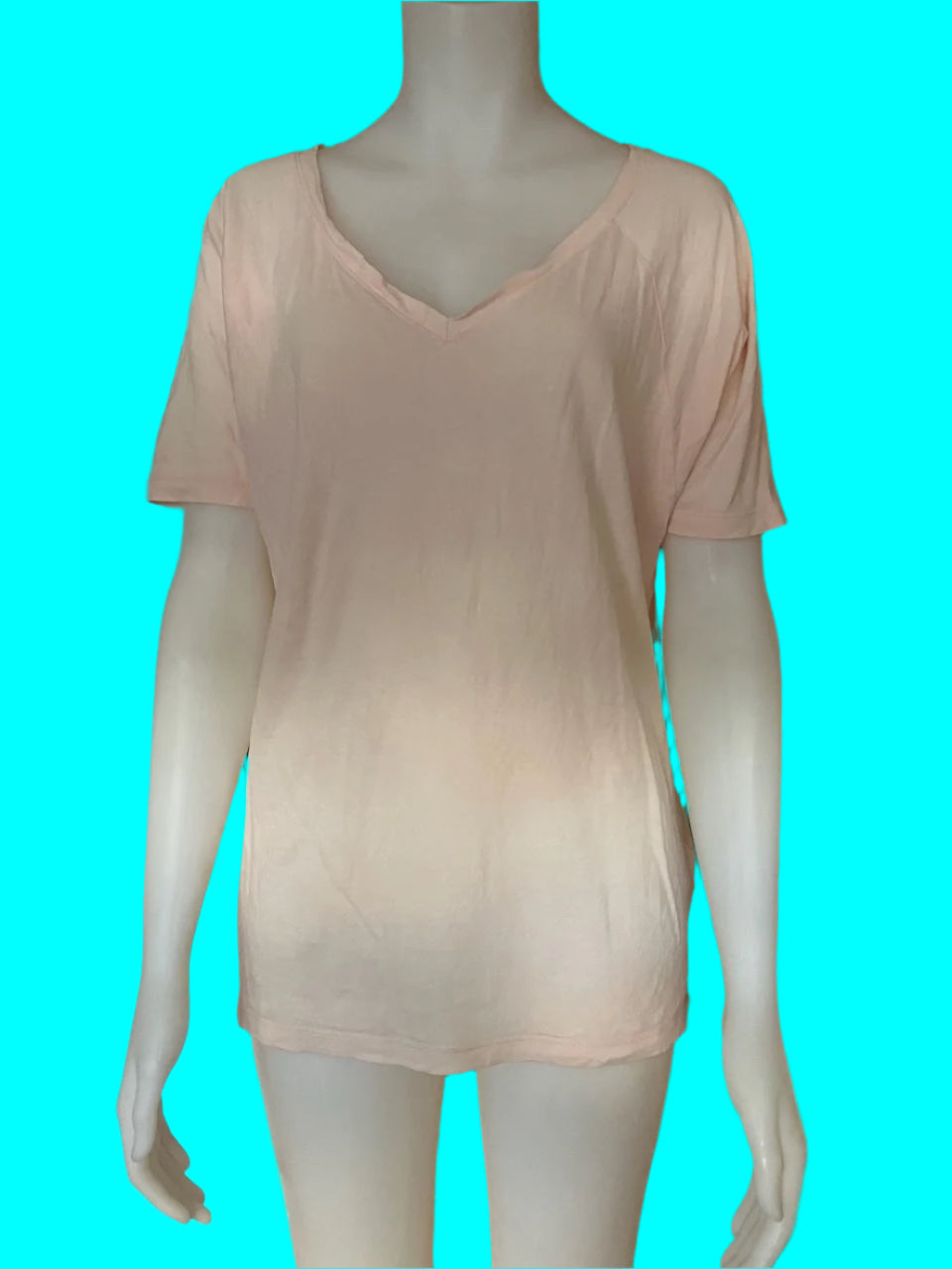Lennox - NZ Made - Pastel V-Neck Tee - Fudge - Size: 12