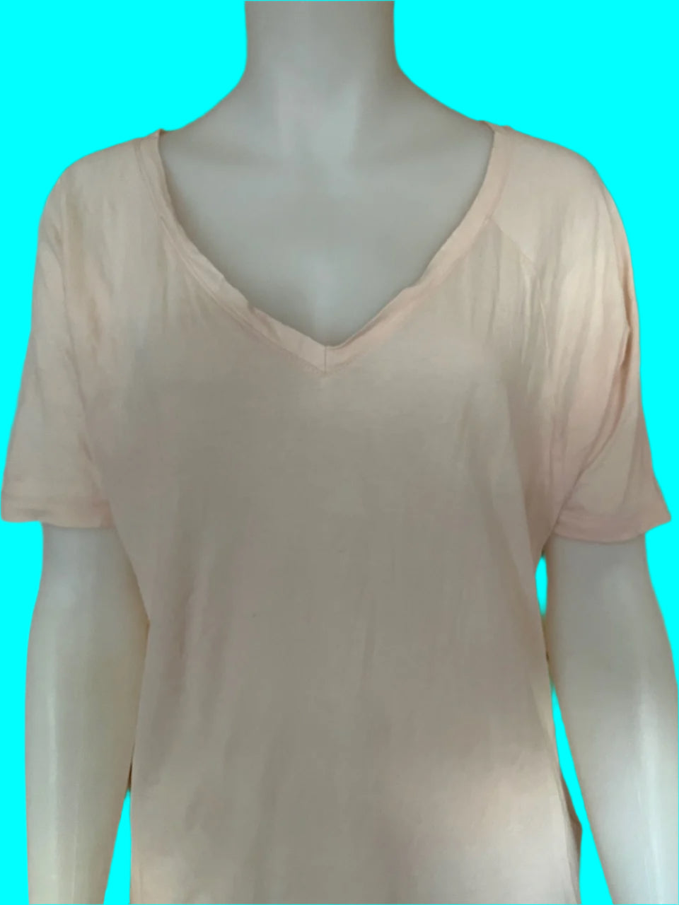 Lennox - NZ Made - Pastel V-Neck Tee - Fudge - Size: 12