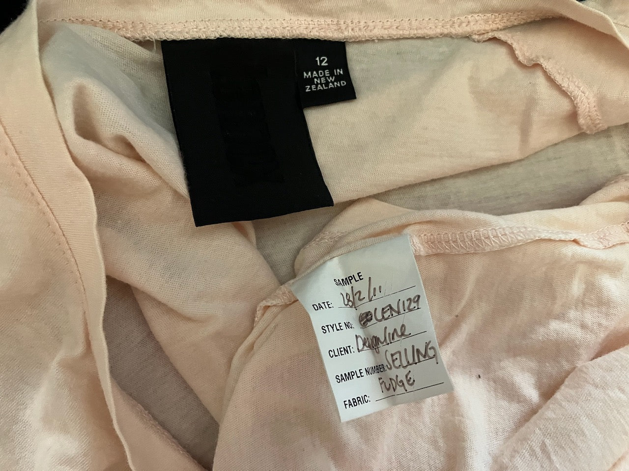Lennox - NZ Made - Pastel V-Neck Tee - Fudge - Size: 12