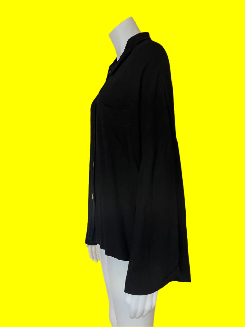Homelove - Australian Designed Viscose & Linen Black Blouse - Size: L/XL