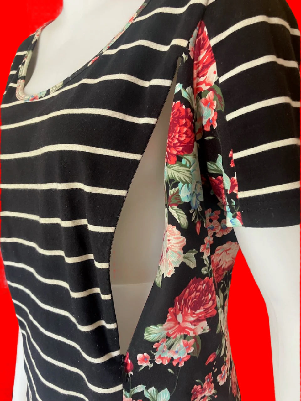 Mrs Smith Maternity - Floral Breastfeeding Tee - Size: S