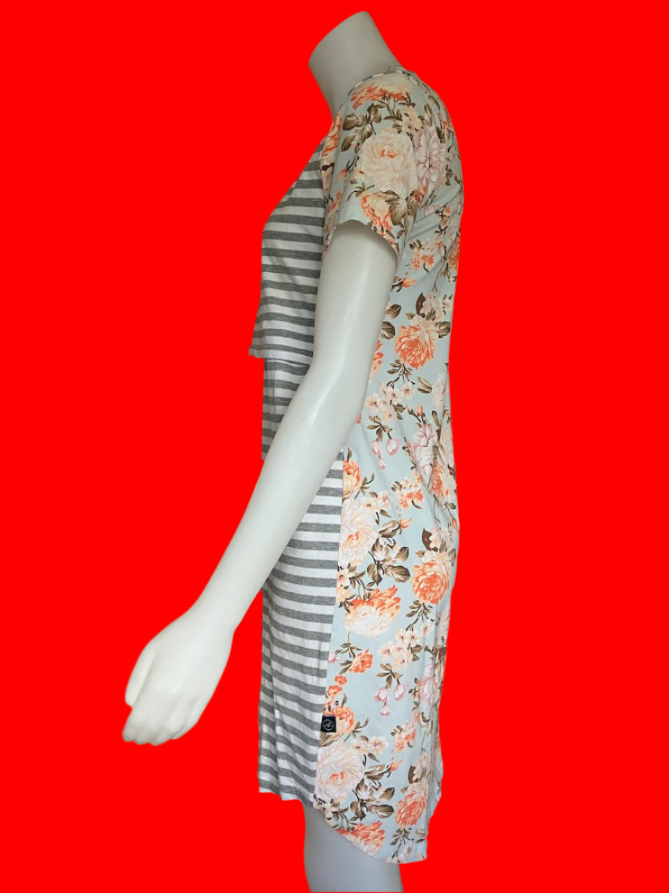 Addison - Maternity/ Breastfeeding Floral & Stripe Dress - Size: 8