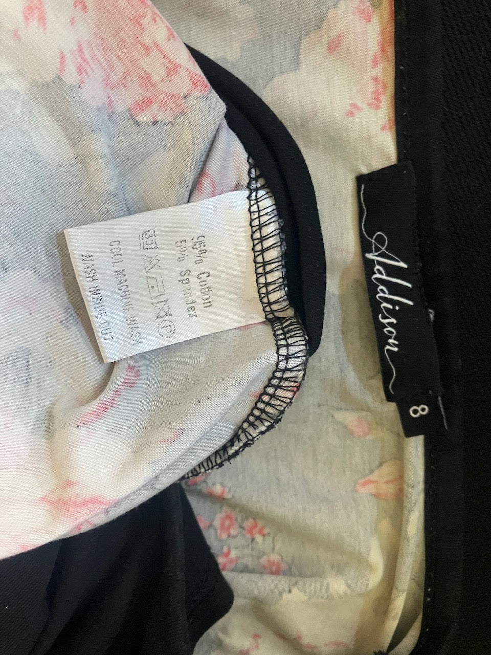 Addison - Black Breastfeeding Tee With Rose Print - Size: 8