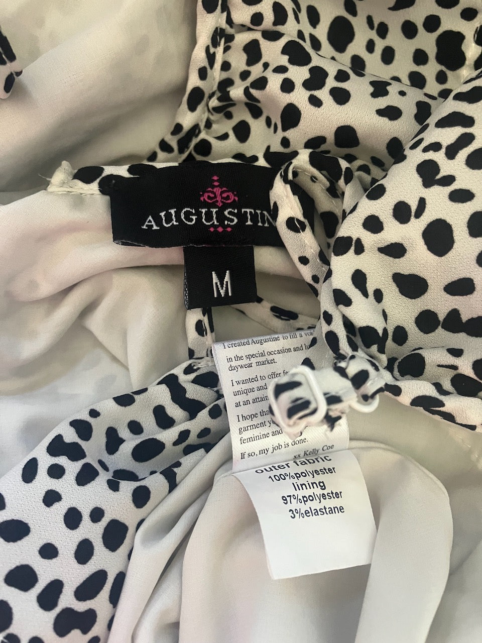 Augustine - Black & White Printed Top - Cold Shoulder and Frill Detailing - Size: M