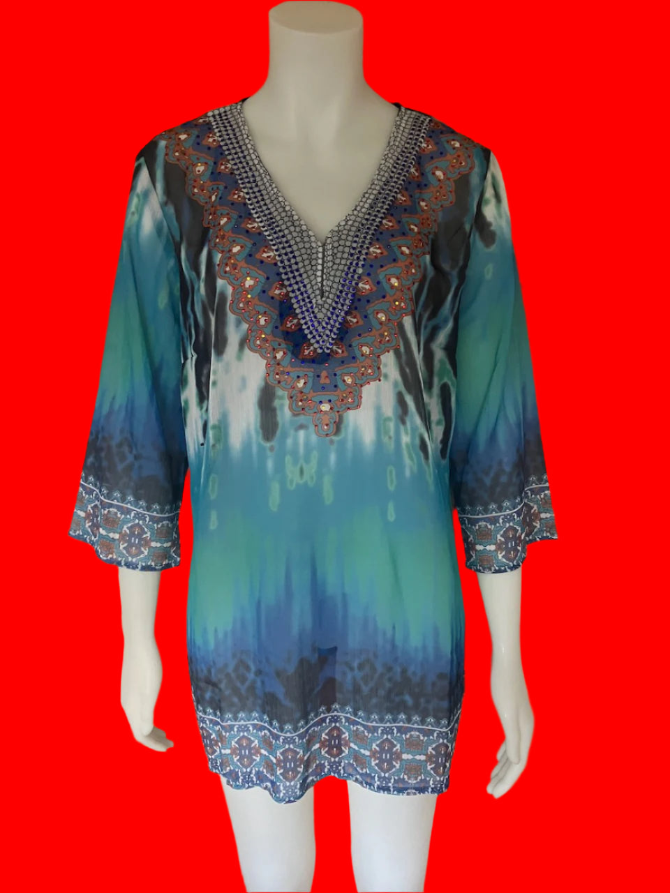 W. Lane - Ocean Orchard Animal Kaftan - Brand New - Size: 14