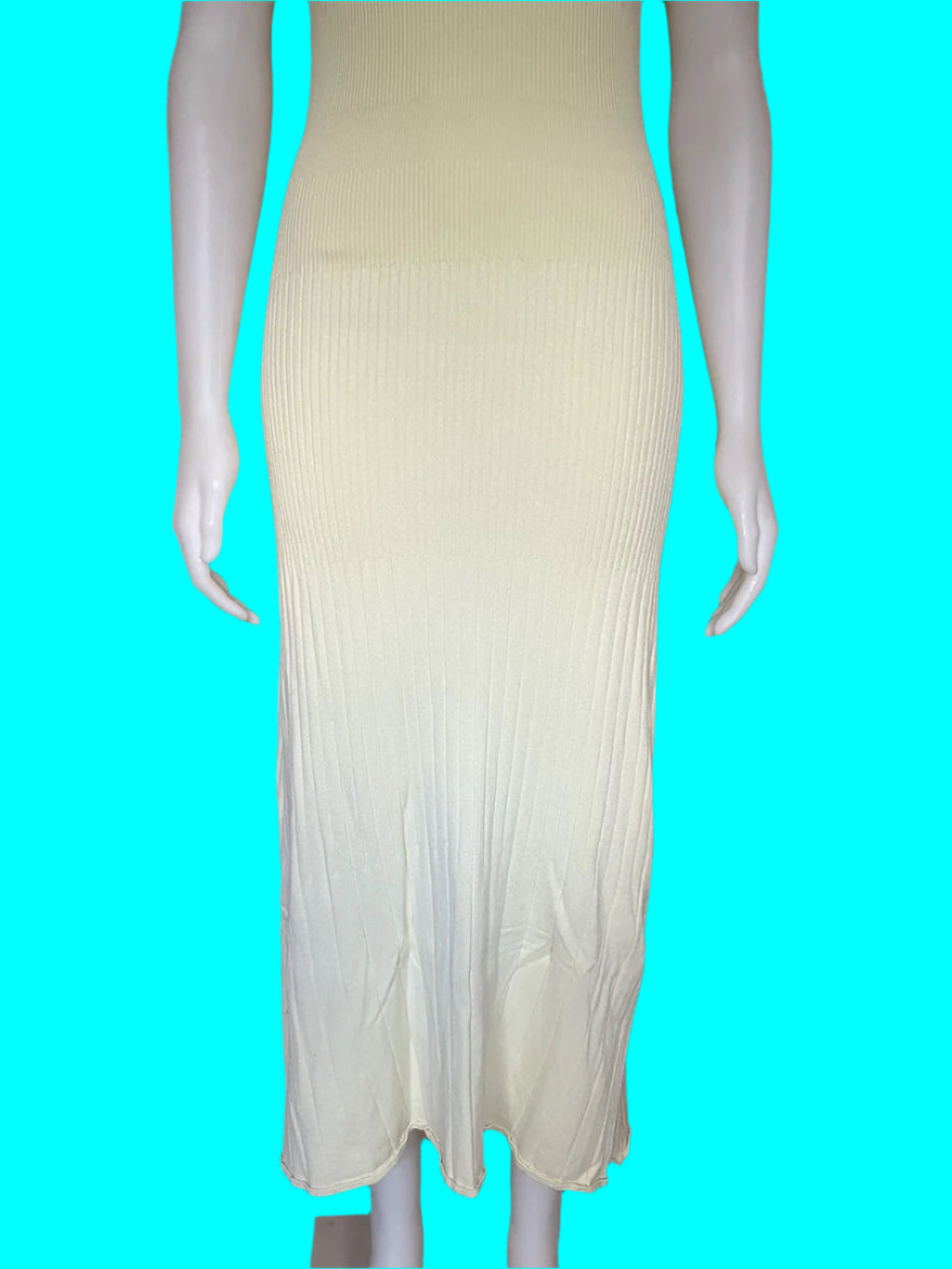 Zara - Light Yellow Knitted Maxi Dress - Size: S
