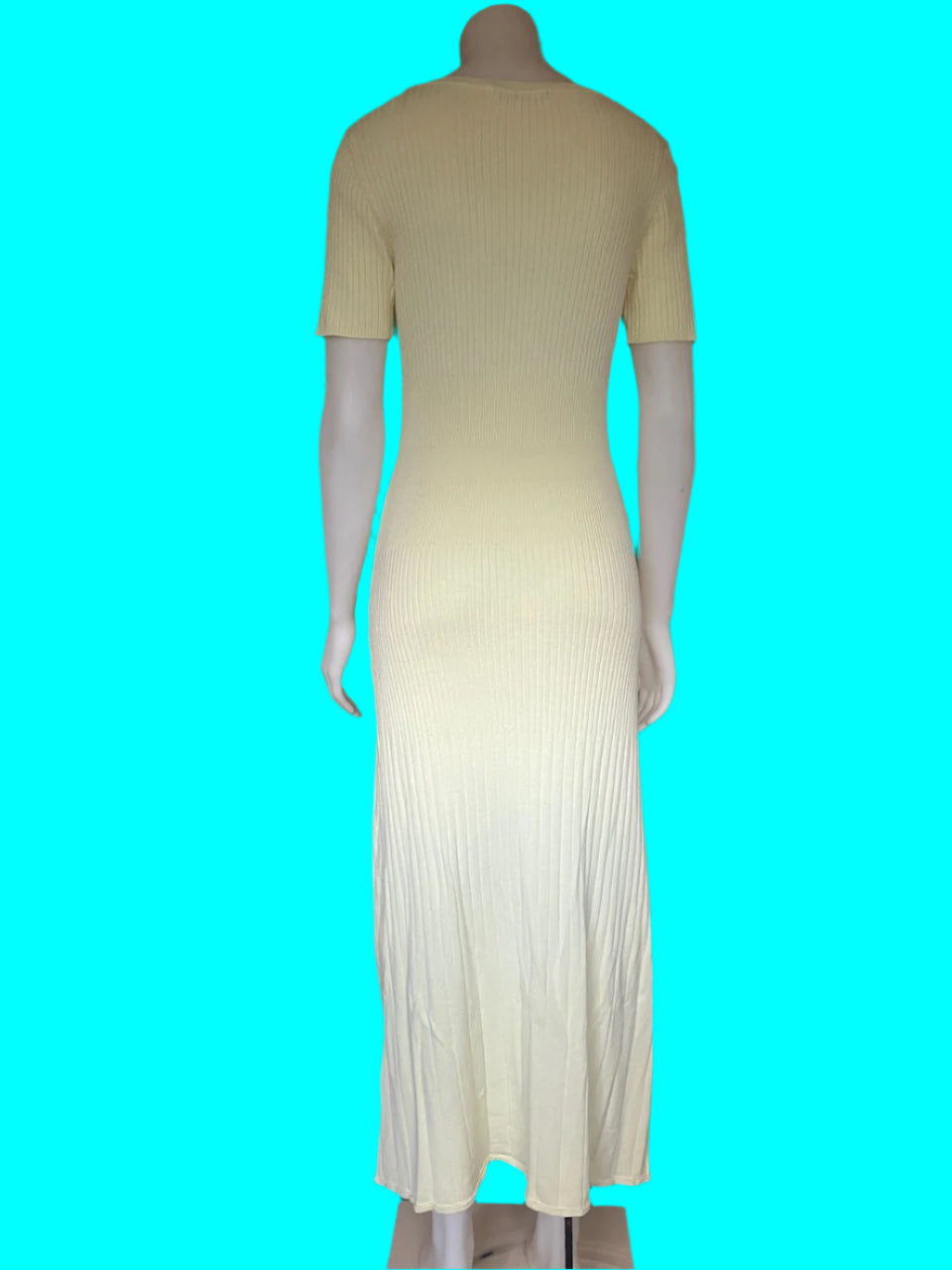 Zara - Light Yellow Knitted Maxi Dress - Size: S