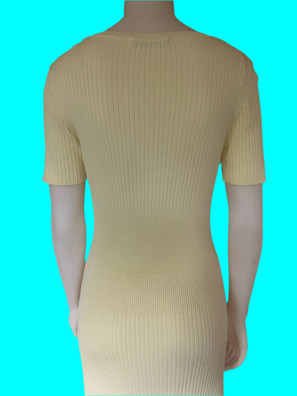 Zara - Light Yellow Knitted Maxi Dress - Size: S