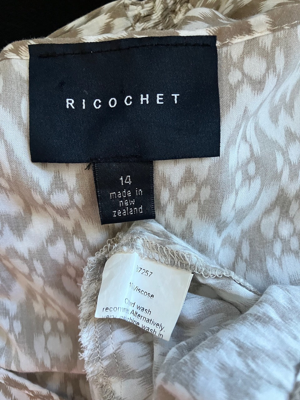 Ricochet - NZ Designer Dress - Viscose Print - Size: 14