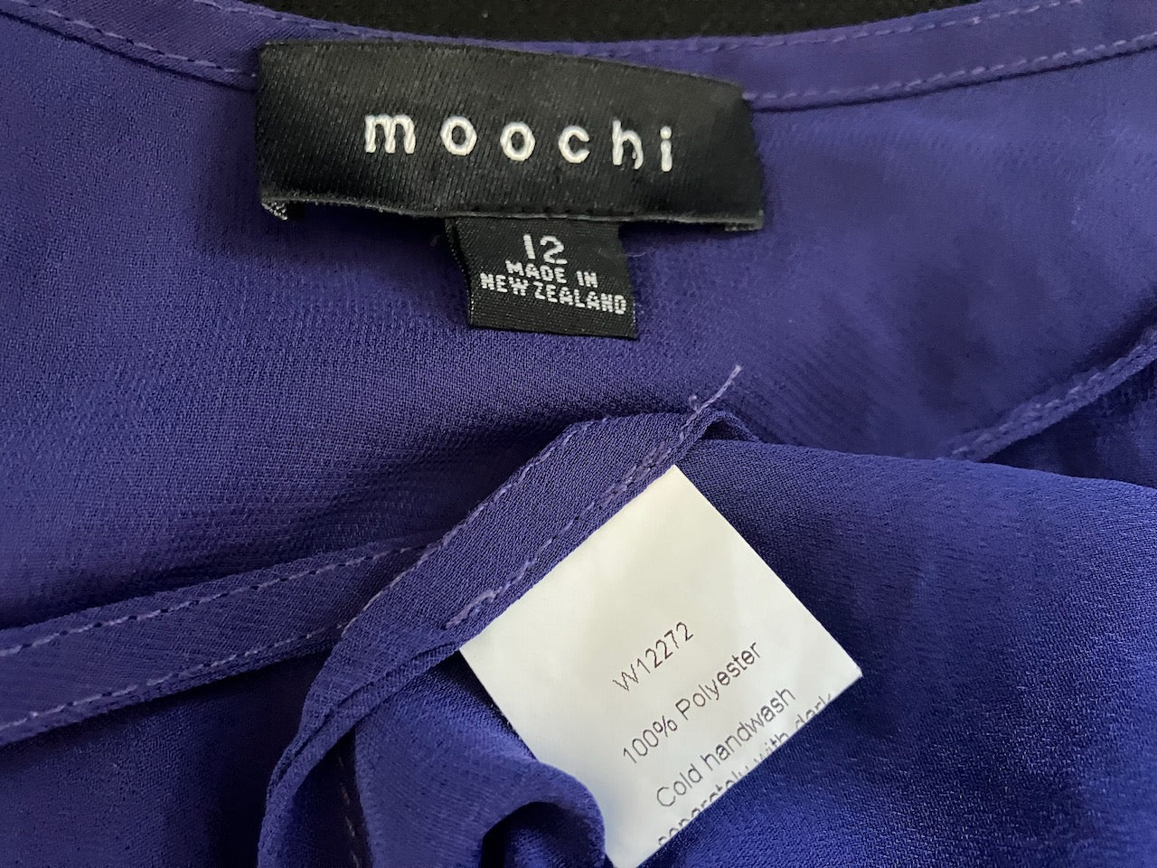 Moochi - Ink Blue Sheer Sleeveless Dress - Cold Shoulder - Size: 12