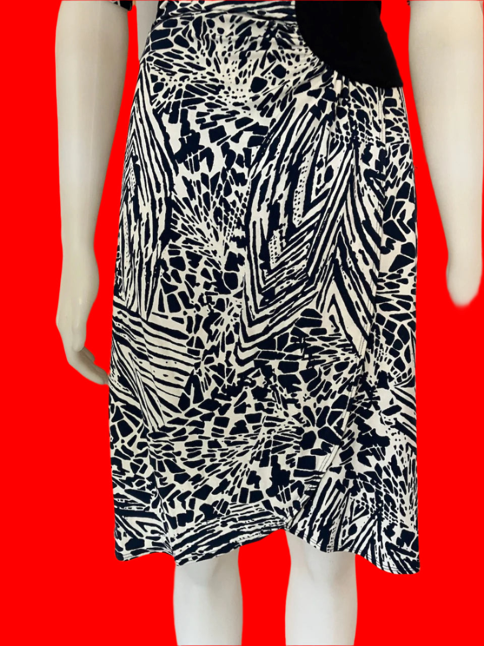 Bettie Monroe - NZ Designer Printed Wrap Dress - Size: S