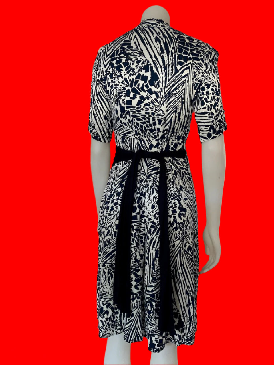 Bettie Monroe - NZ Designer Printed Wrap Dress - Size: S