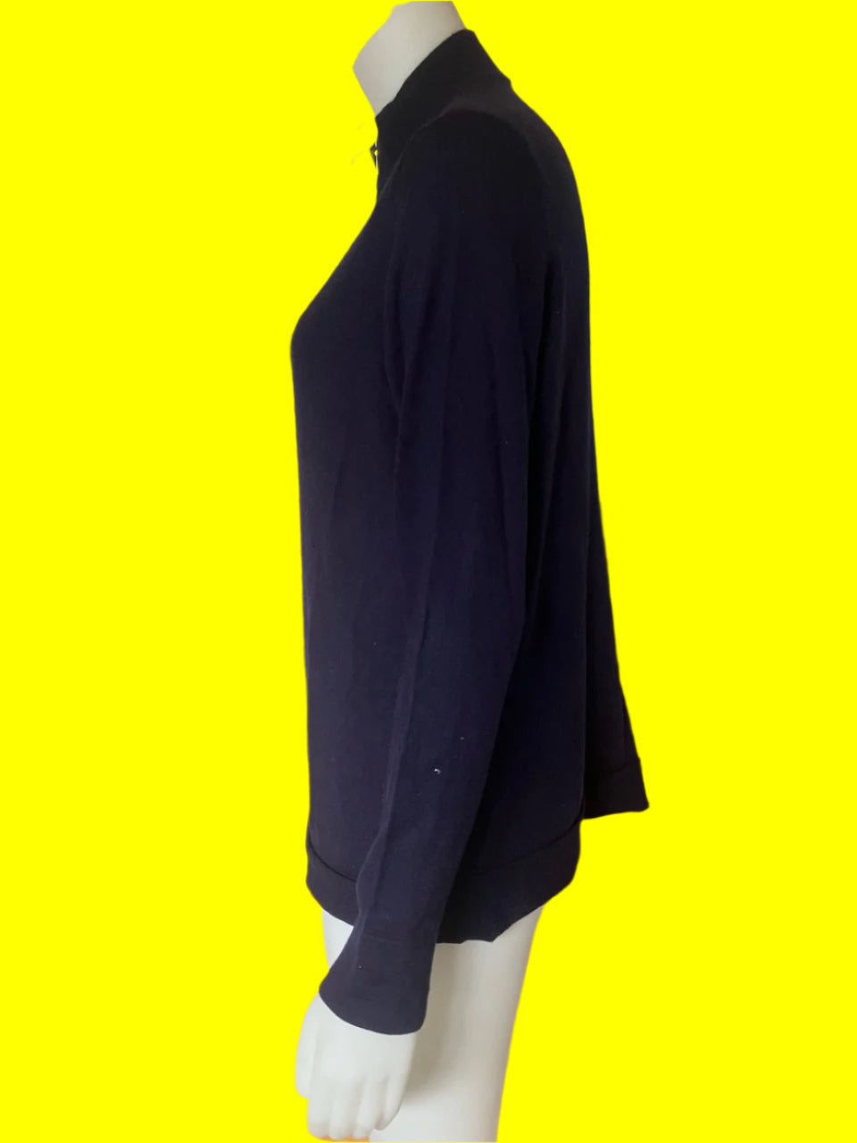 Capture - Navy Knit Top With Zip - Unisex Style - Size: XL (Very Slim Fitting)