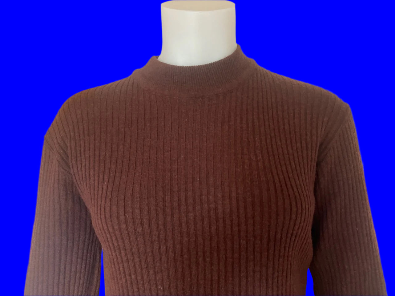 Carole - Slim Fitting Ribbed Jumper - Chocolate Brown - Size: 8