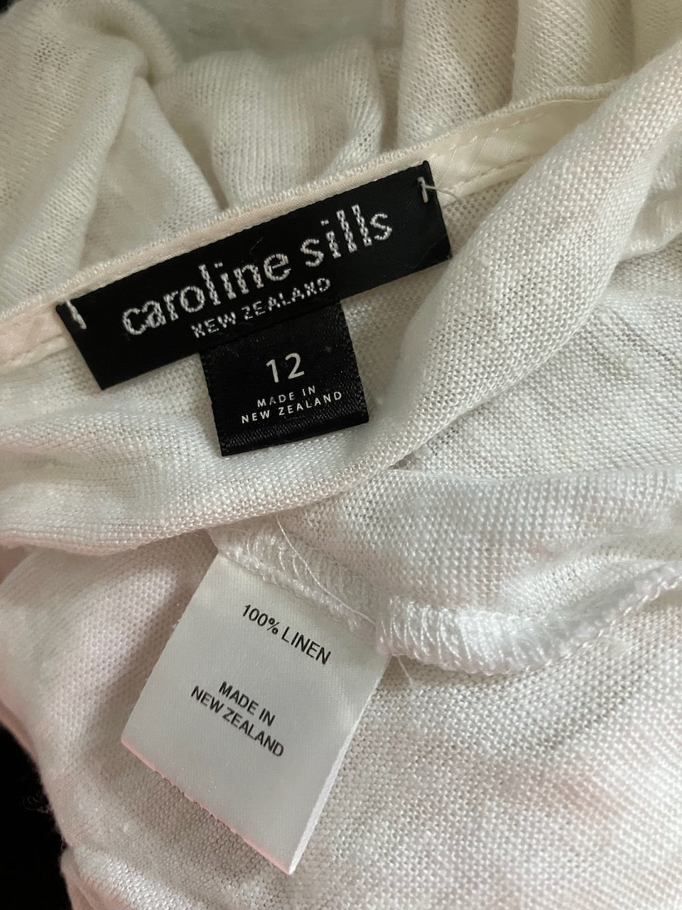 Caroline Sills - NZ Designer - Long White Cardigan - Size: 12