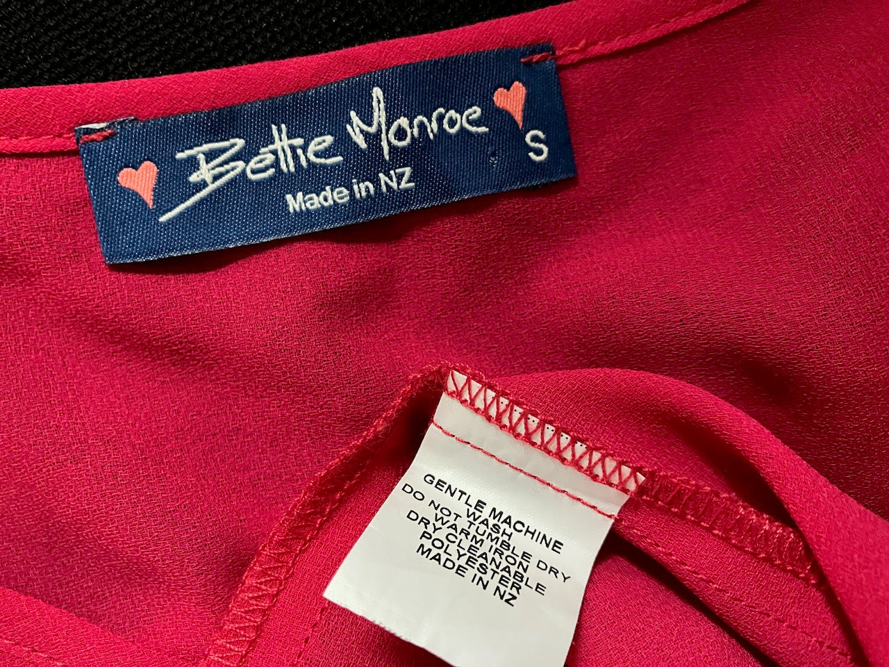 Bettie Monre - NZ Designer - Vibrant Pink Top - Size: S