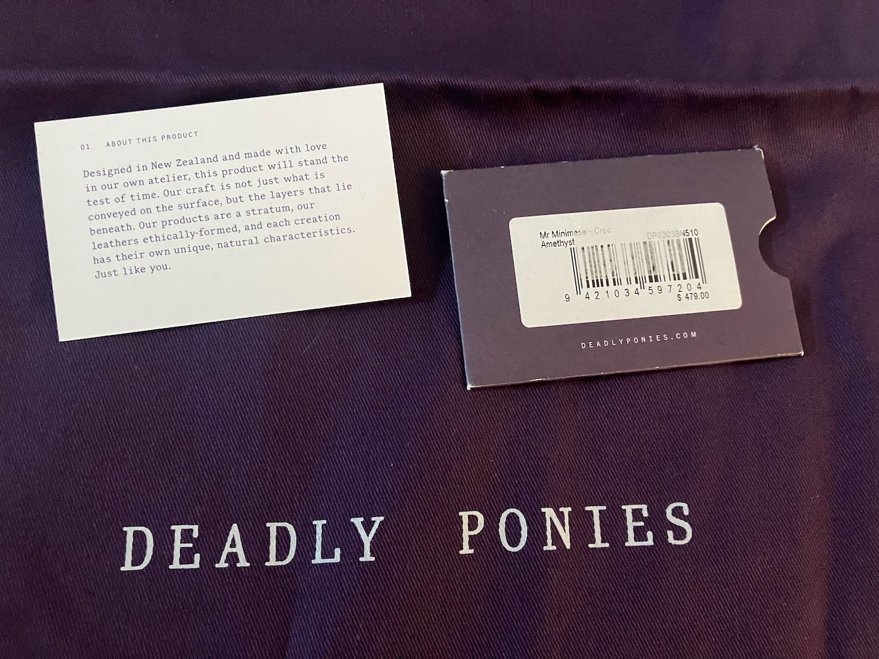 Deadly Ponies - Designer Bag - Mr Minimese - Croc Amethyst - RRP$479.00