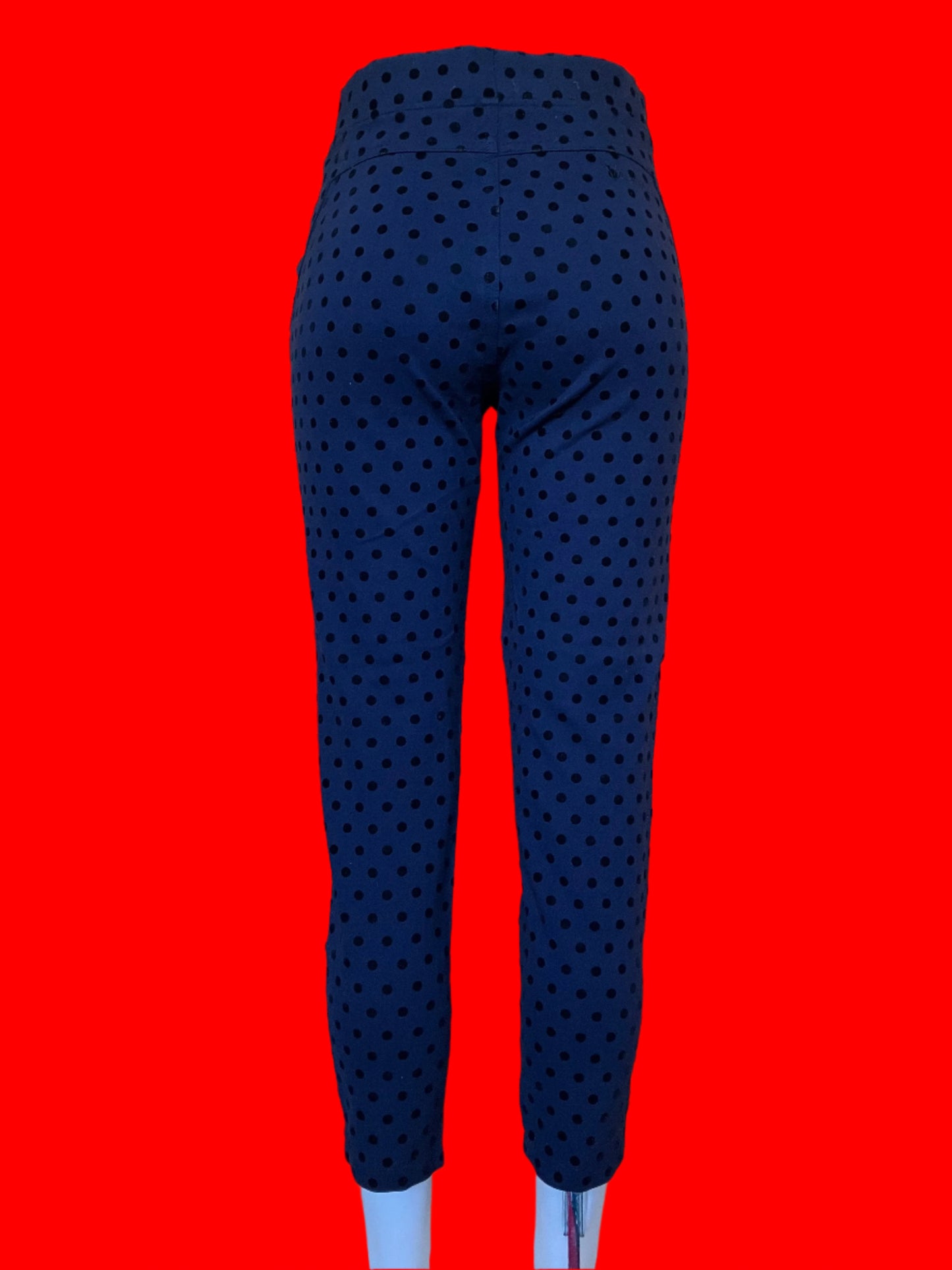 Vassalli NZ Made Pull On Navy Polka Dot Pants - Size: 10