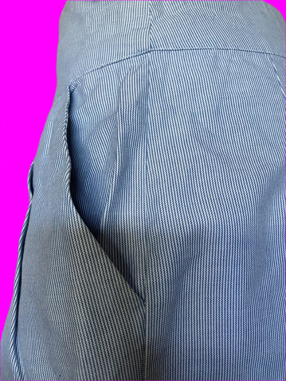Emily and Fin - Pinstripe Blue & White Skirt - Size: L