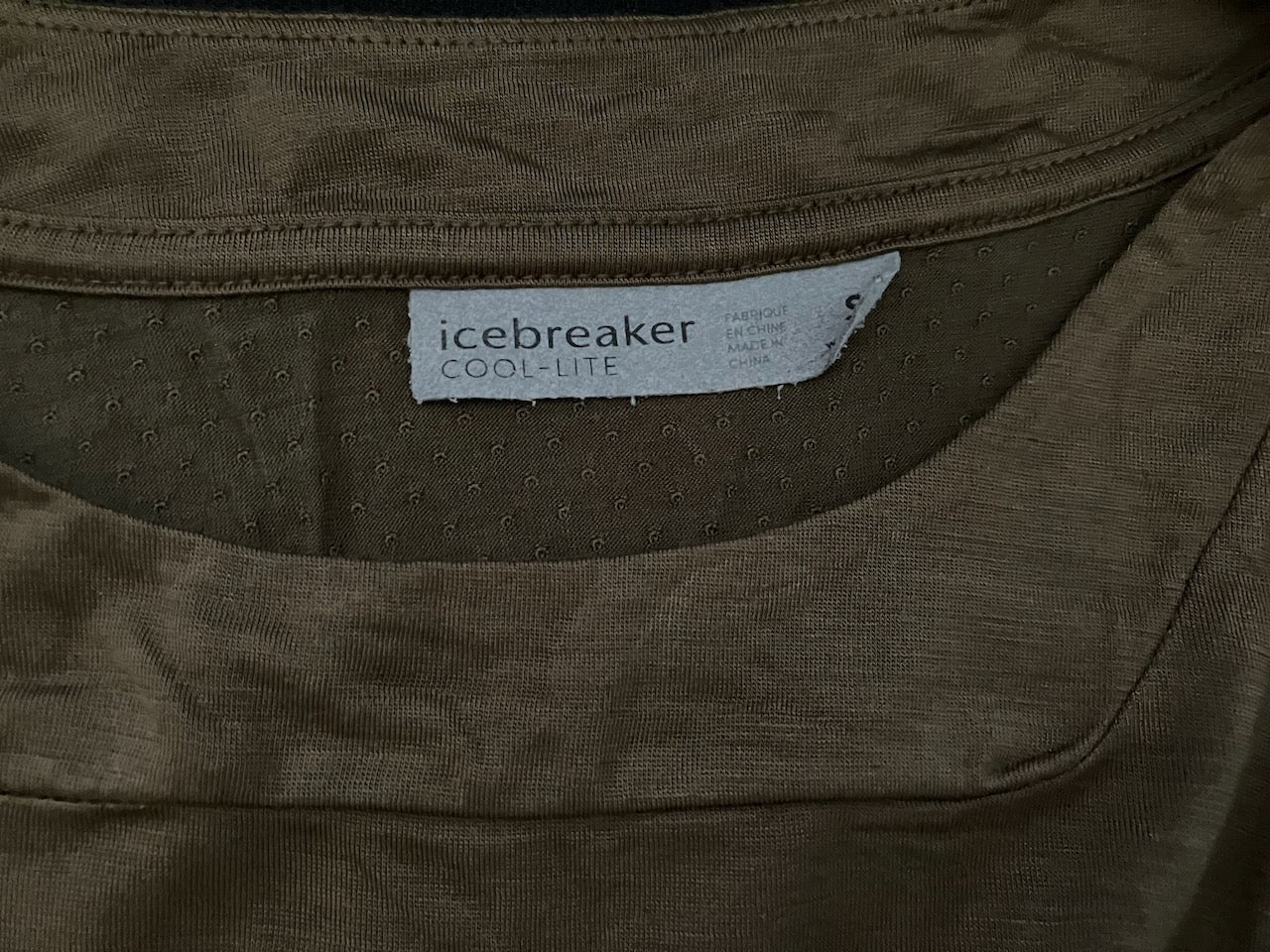 Icebreaker - Olive Green Round Neck Tee - Size: S